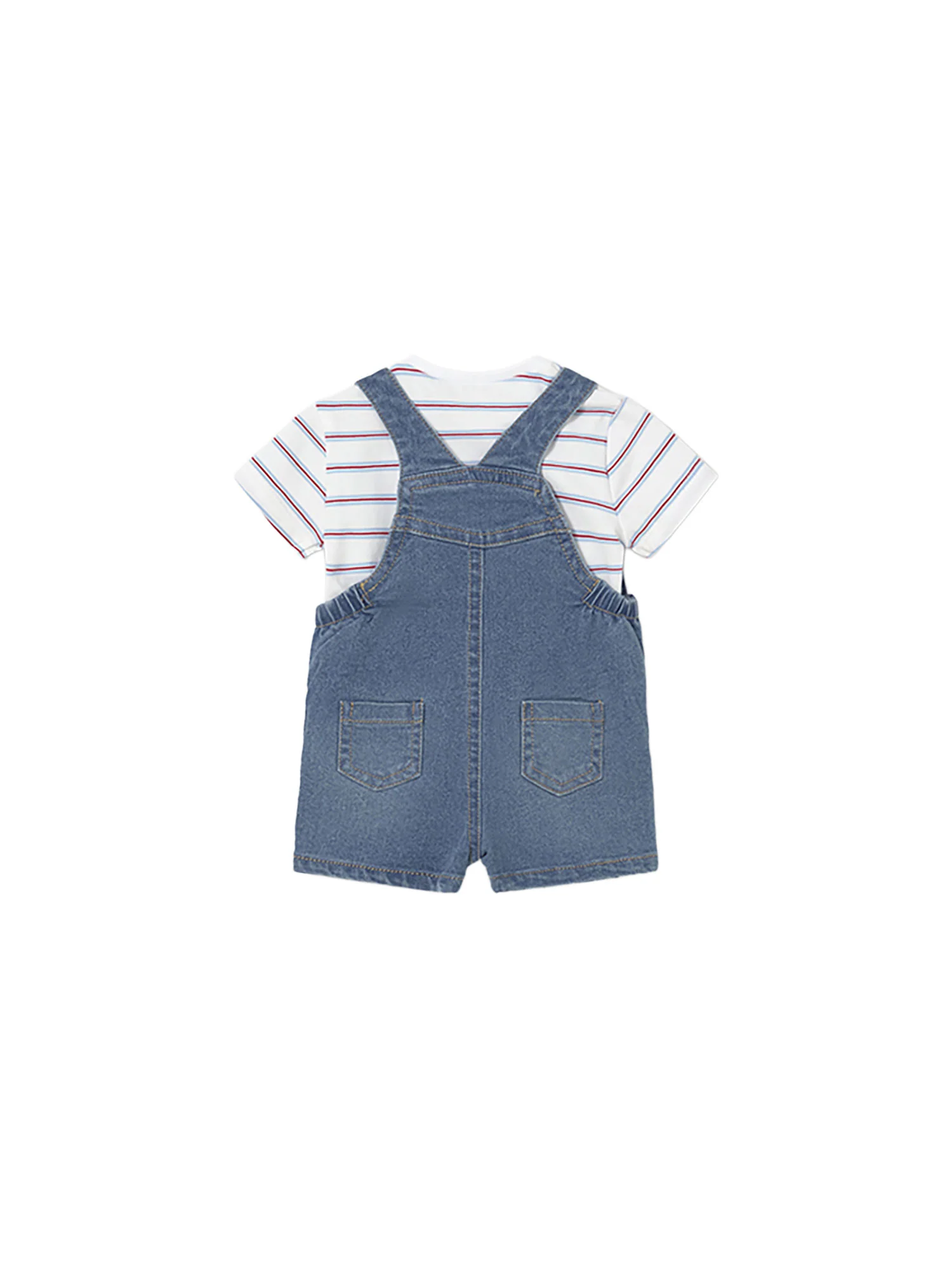 Completo Mayoral Neonato t-shirt e salopette jeans - Image 2