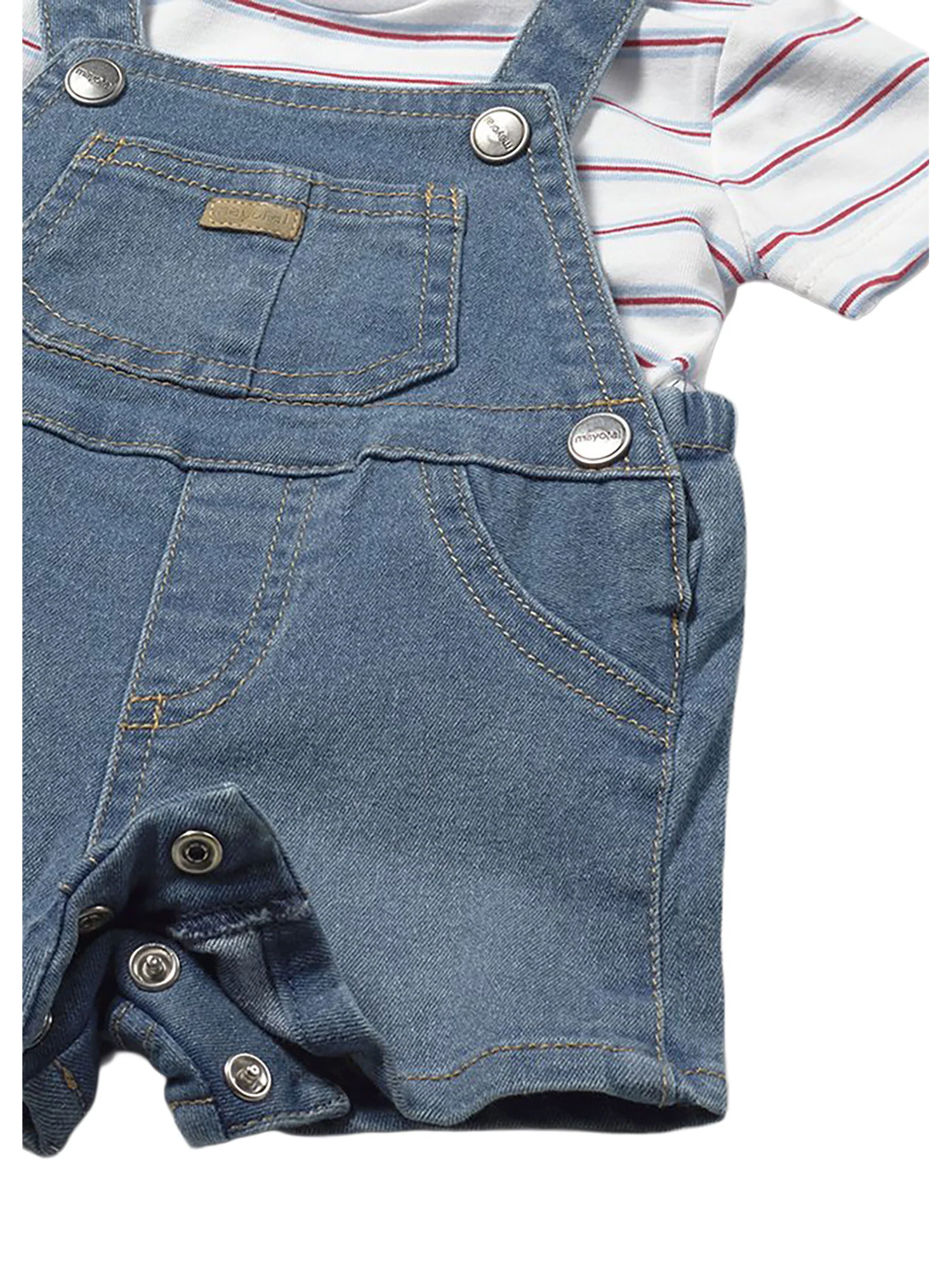 Completo Mayoral Neonato t-shirt e salopette jeans - Image 3