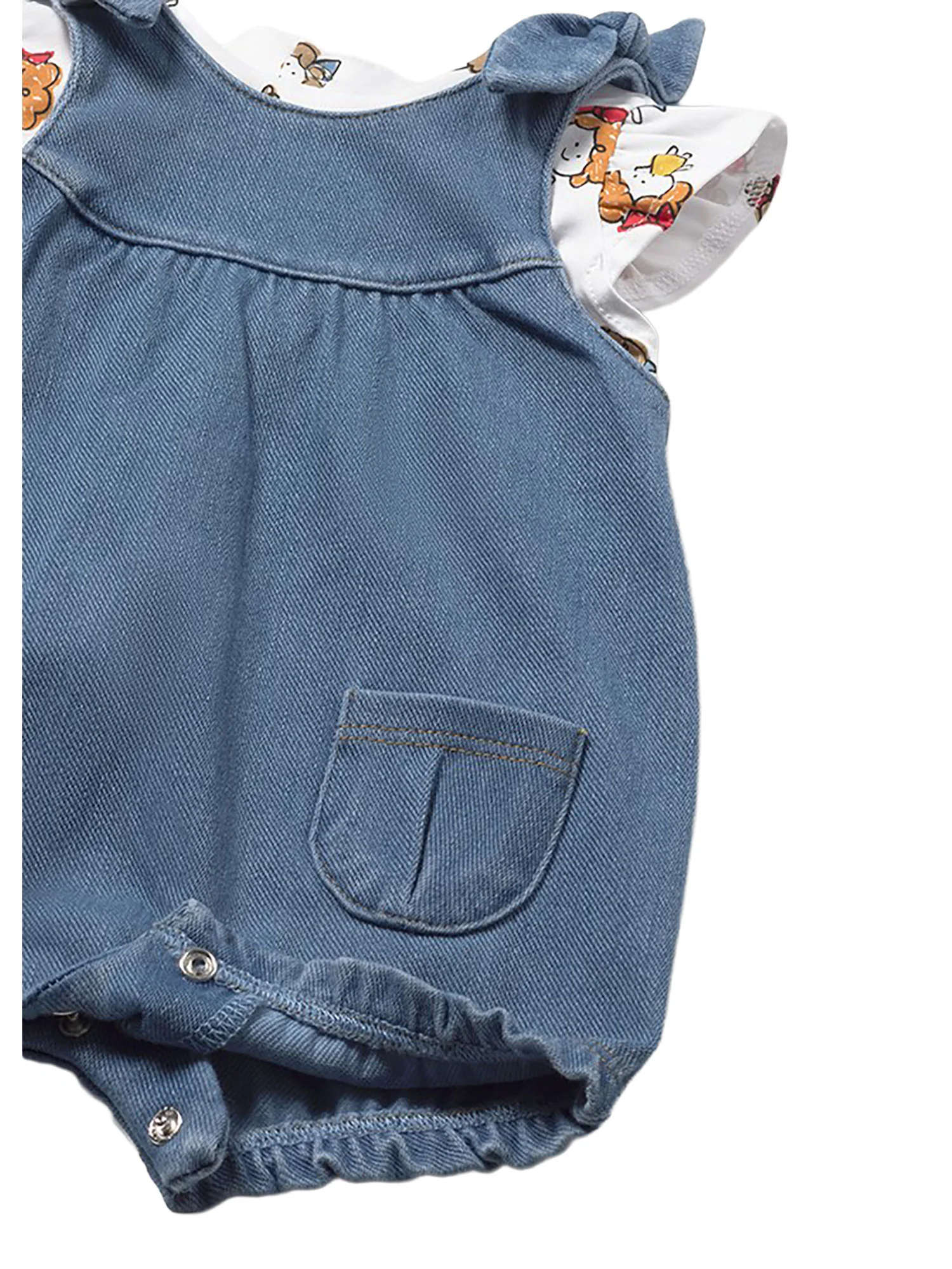 Completo Mayoral Neonata t-shirt e salopette jeans - Image 3