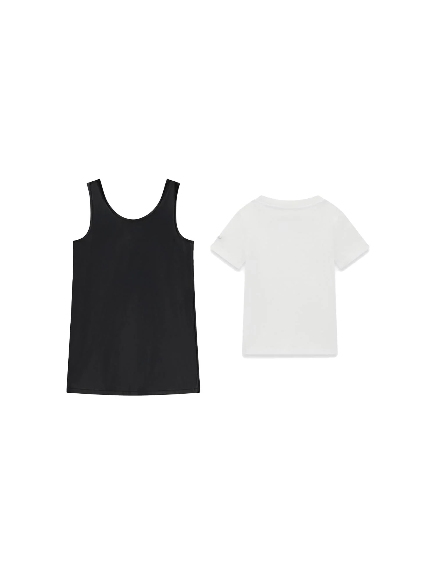 Completo Guess Bambina t-shirte e salopette bianco - Image 2