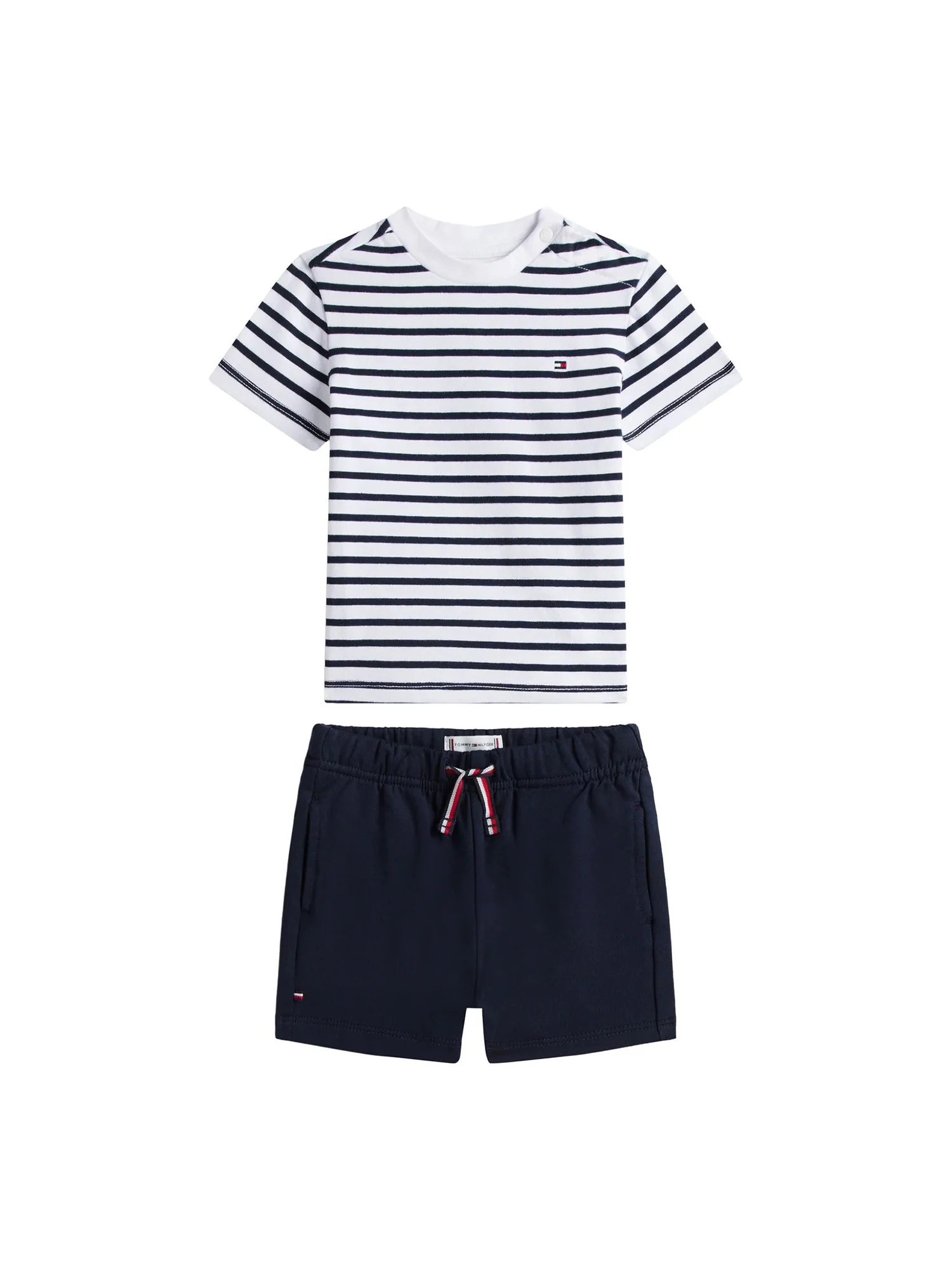 Completo due pezzi Tommy Hilfigher Neonato essn stripe blu