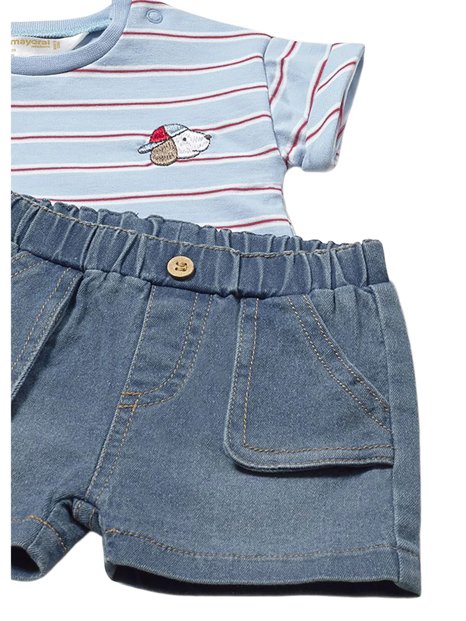 Completo Mayoral neonato t-shirt e shorts carta da zucchero - Image 3
