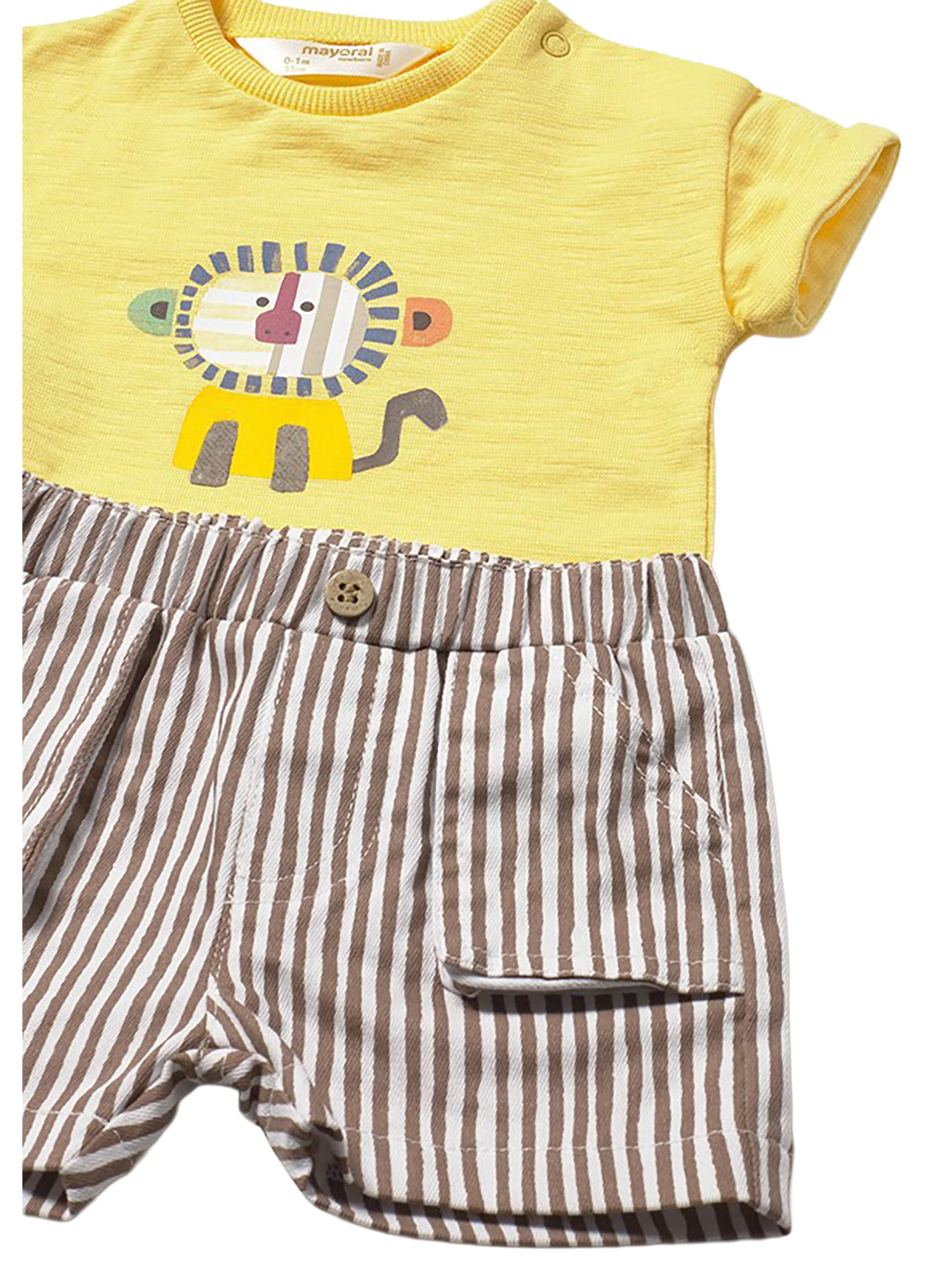 Completo Mayoral Neonato t-shirt e shorts mostarda - Image 3