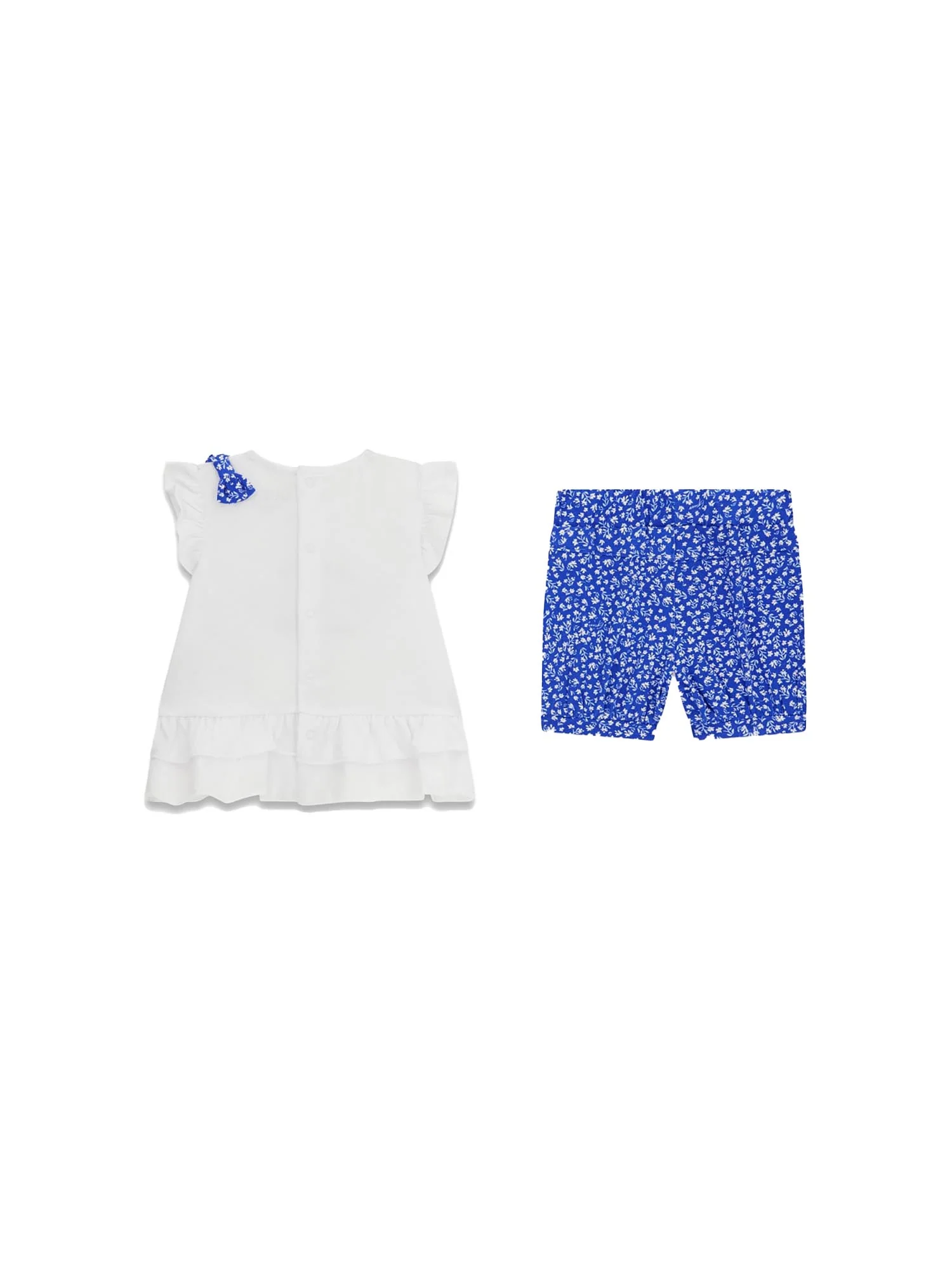 Completo Guess Neonata t-shirt e shorts ricamo bianco - Image 2