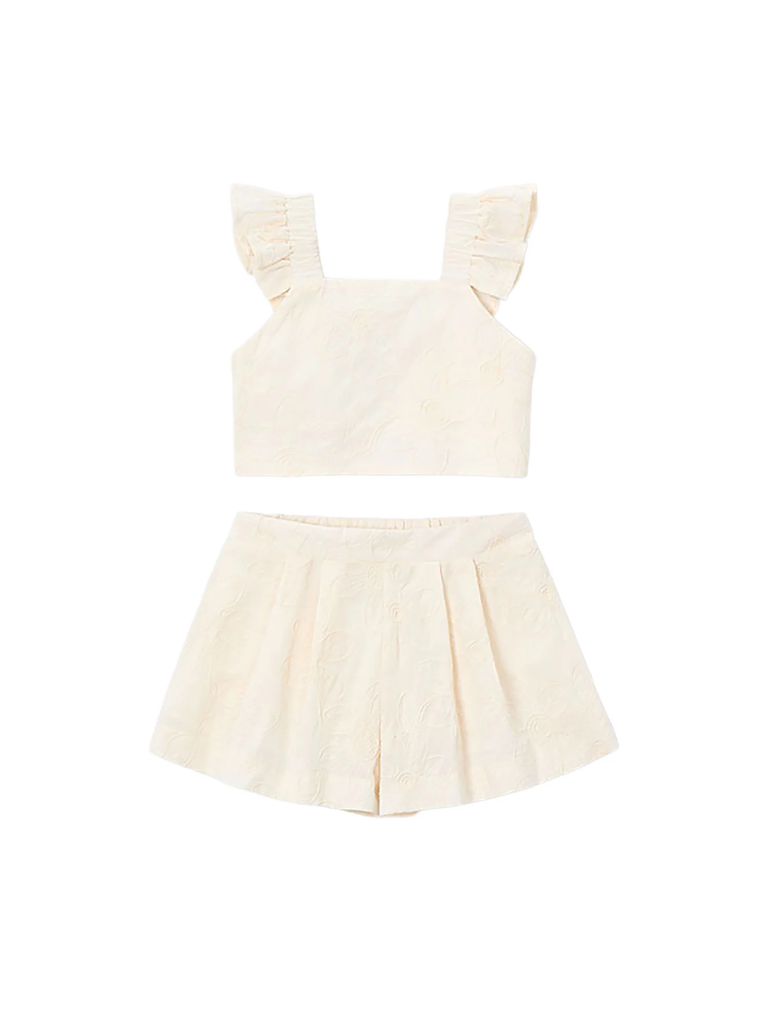 Completo Mayoral Bambina top e bermuda in cotone naturale