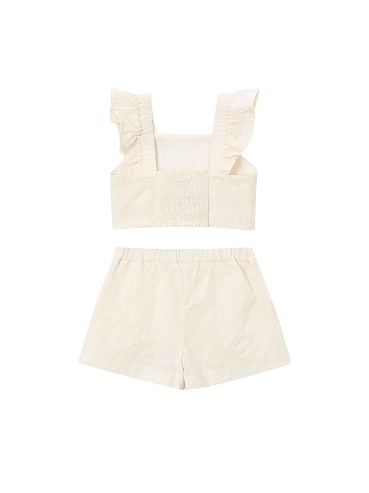 Completo Mayoral Bambina top e bermuda in cotone naturale - Image 2