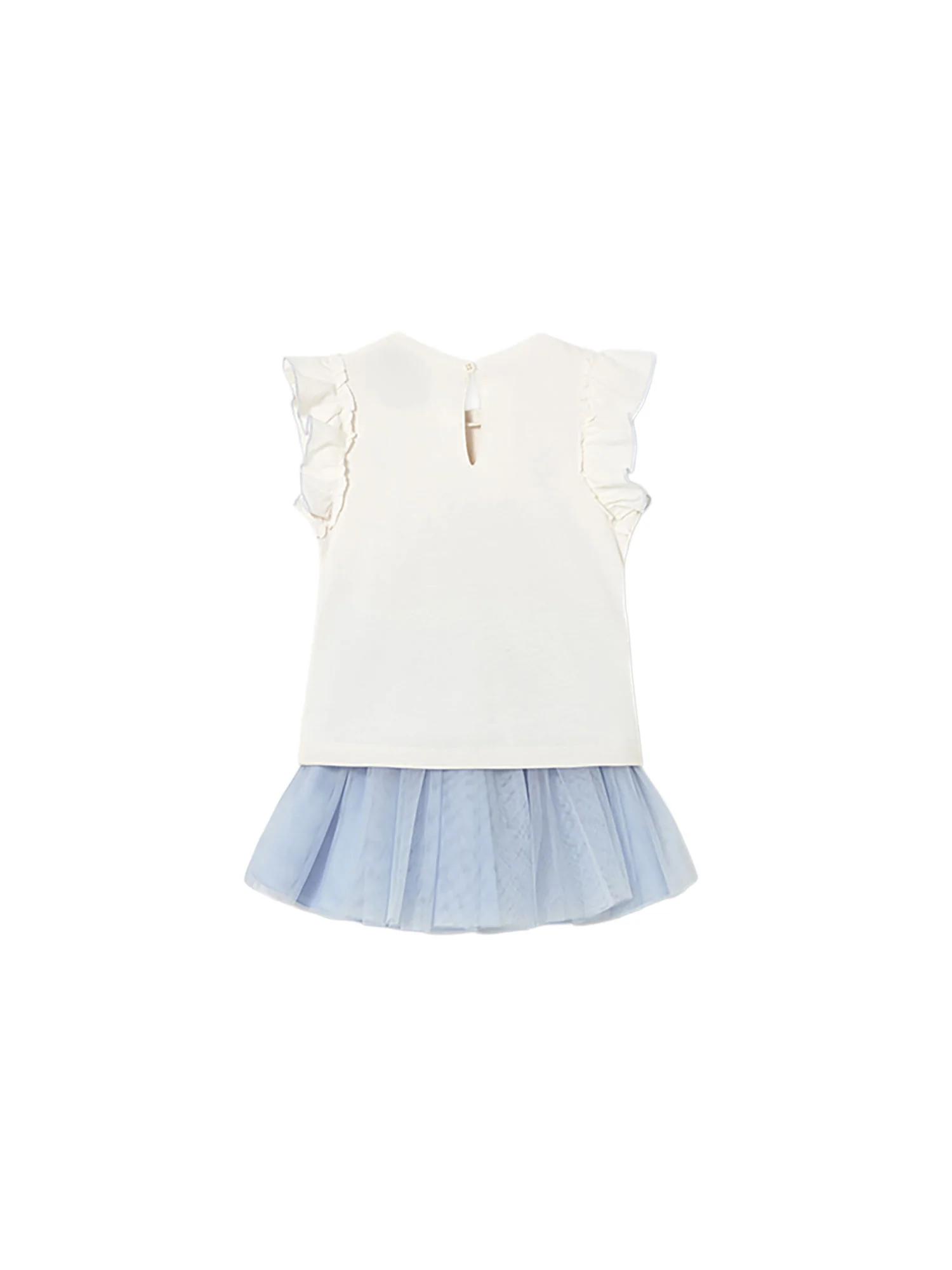 Completo Mayoral Bambina top e gonna in tulle celeste - Image 2