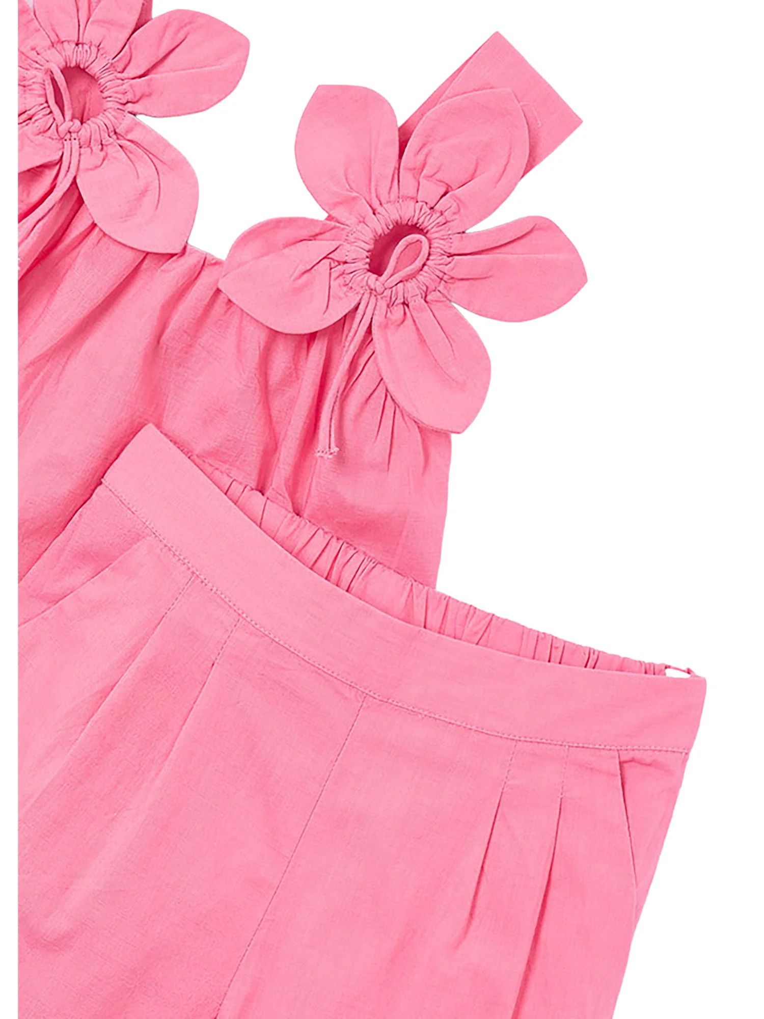 Completo Mayoral Bambina top e pantaloni con applicazione fiori geranio - Image 3