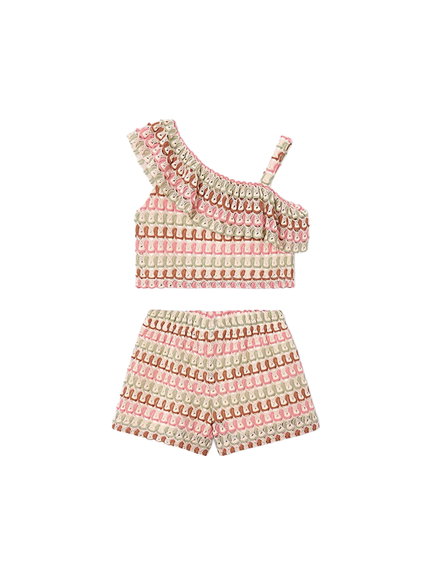 Completo Mayoral Bambina top e shorts fantasia mandarino - Image 2