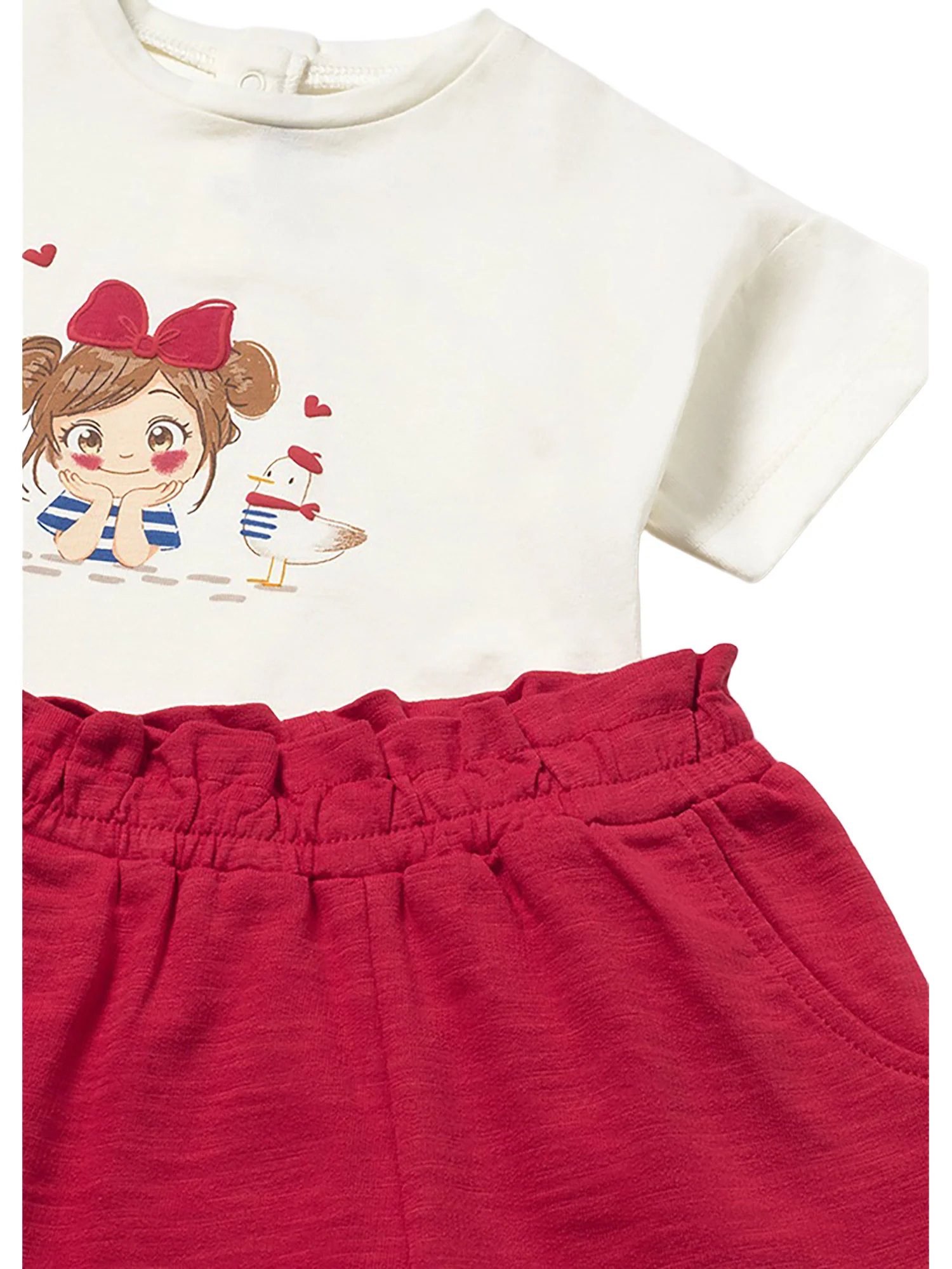 Completo Mayoral Bambina felpa, t-shirt e pantalone rosso multi - Image 4