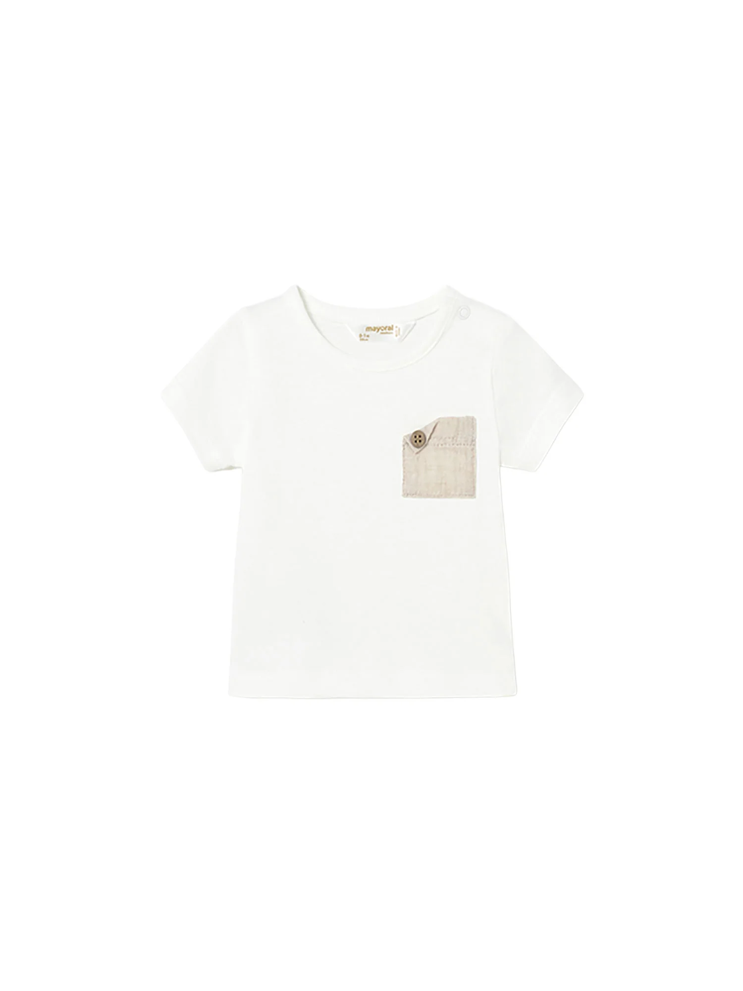 Completo Mayoral Neonato gilet, t-shirt e shorts in cotone grano - Image 2