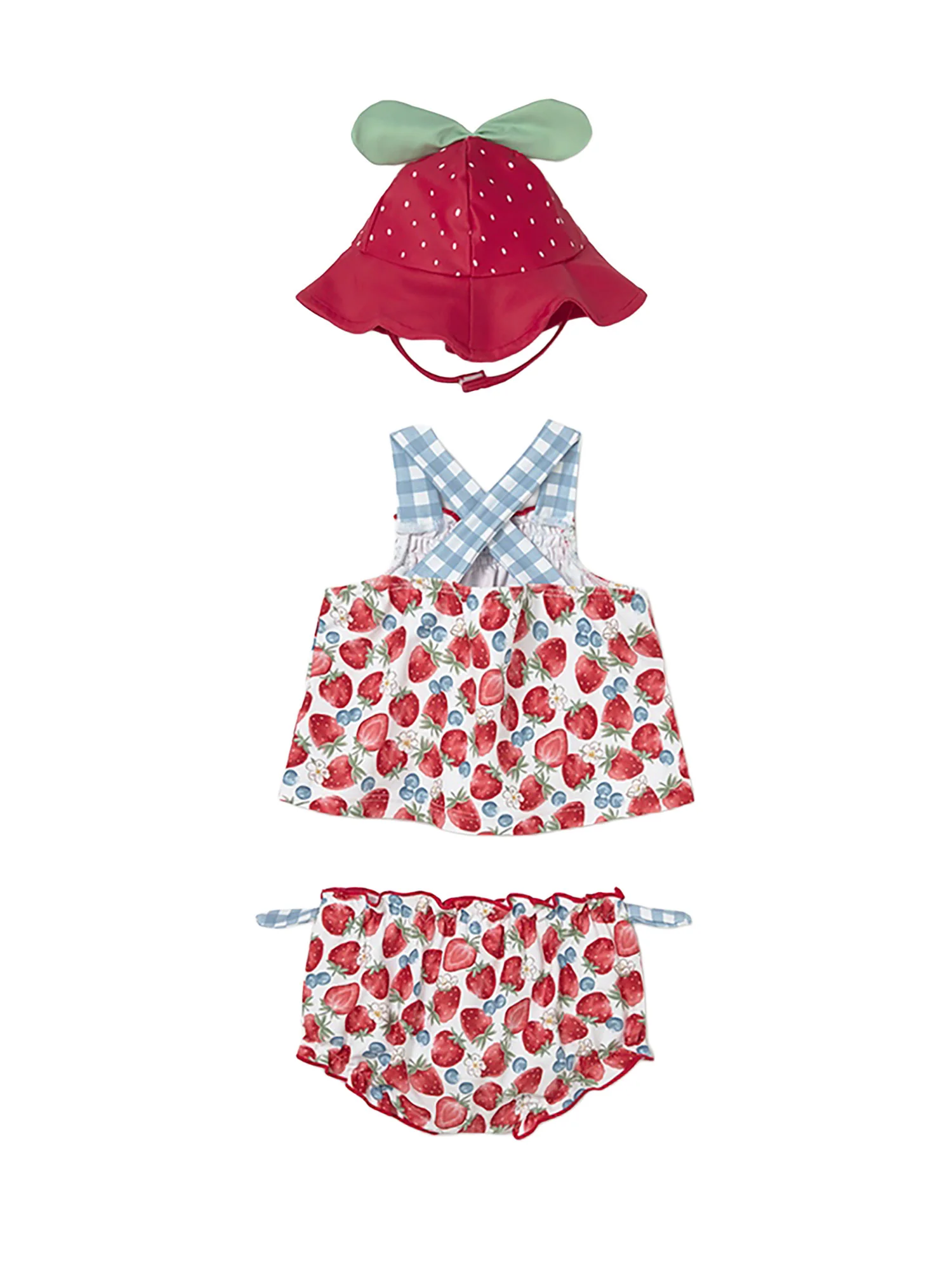 Completo Mayoral Neonata top, shorts e cappello mare rosso - Image 2