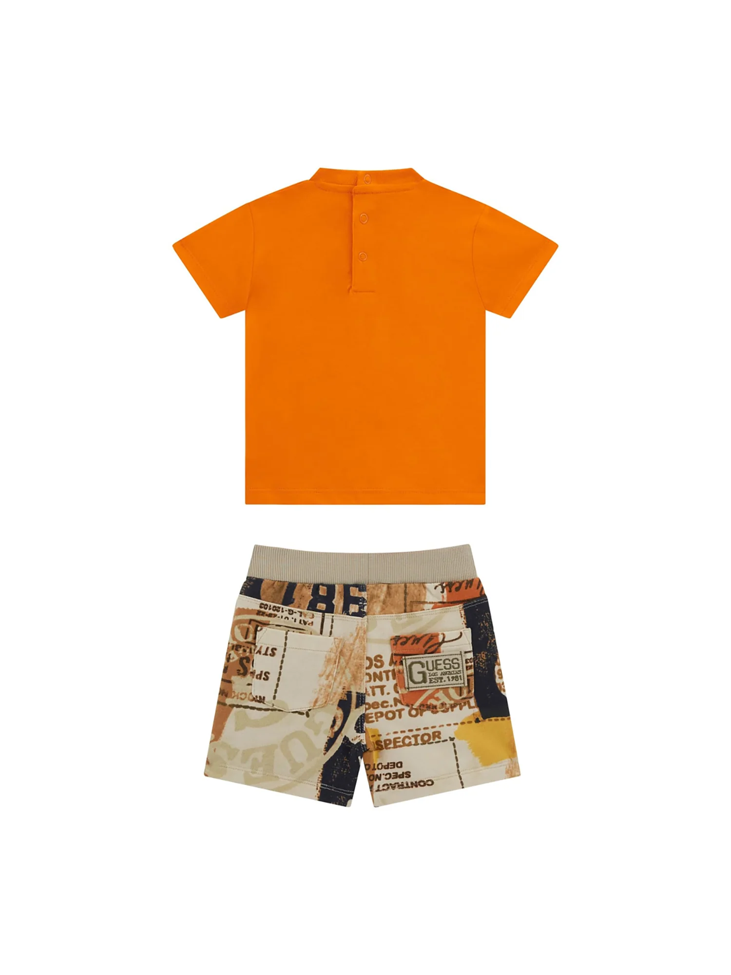 Completo 2 pz neonato t-shirt e shorts stampa Los Angeles arancio - Image 2