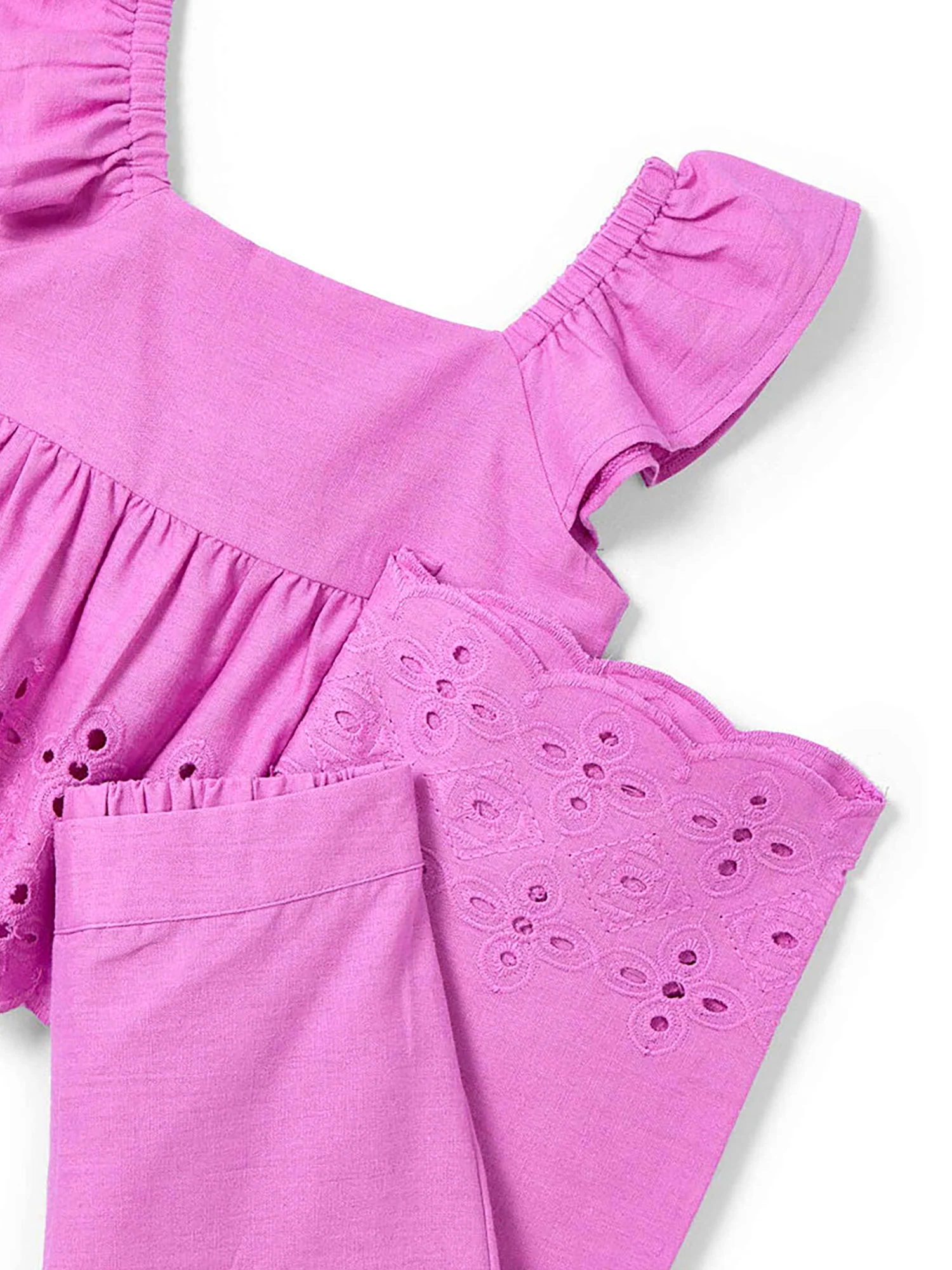Completo due pezzi (blusa+pantaloni) cotone fucsia - Image 3