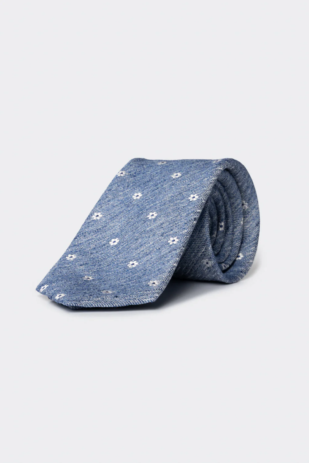 Cravatta con motivo floreale blu