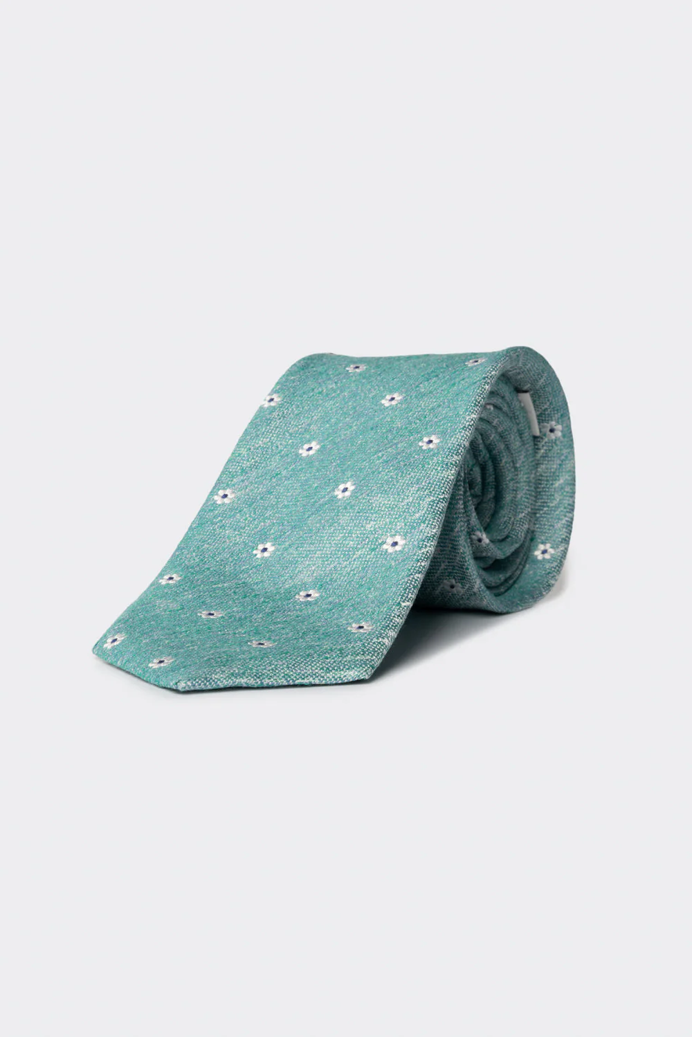 Cravatta con motivo floreale verde menta