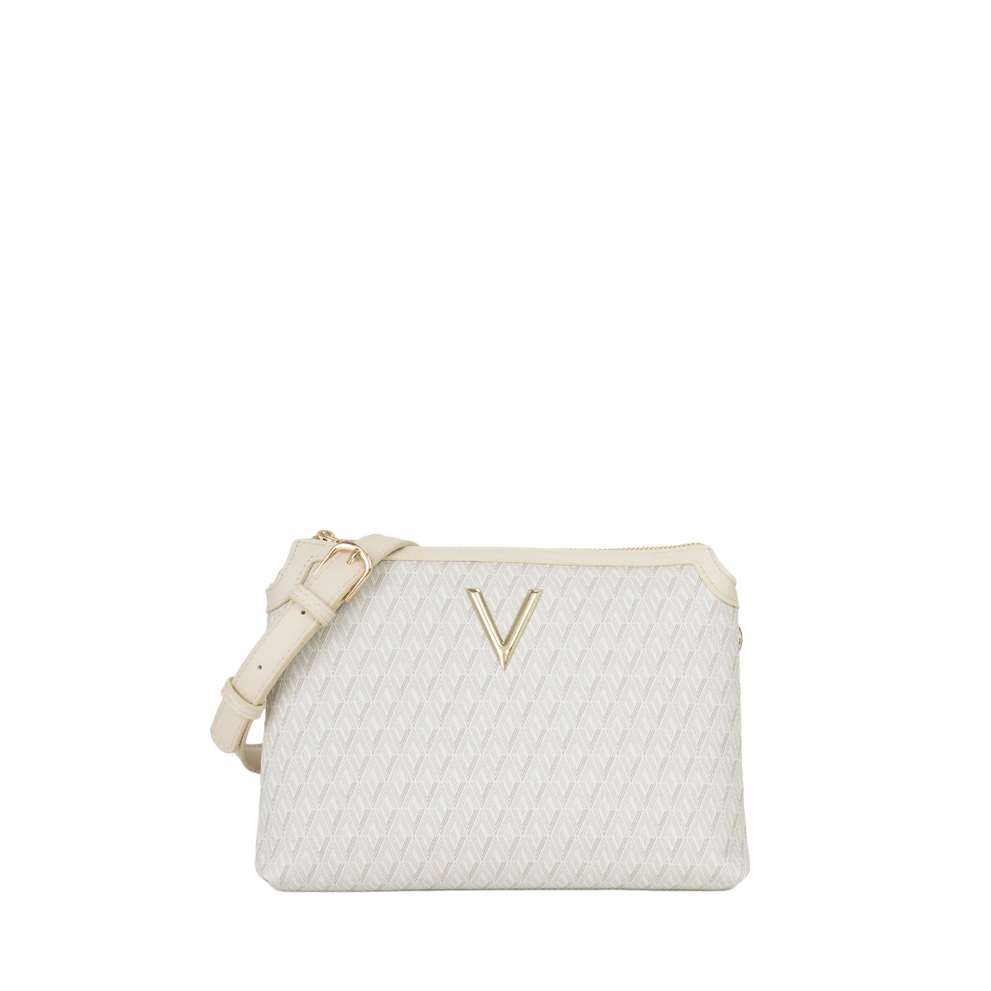 Borsa a tracolla Valentino donna queen re ecrù multi