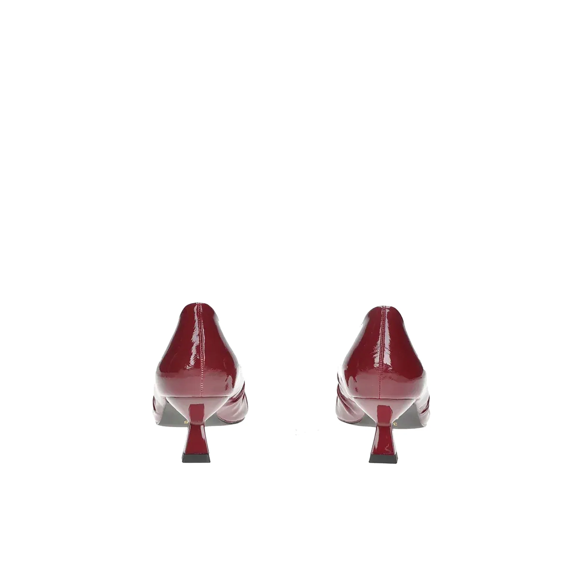Decollette' Gold&Gold arricciate in vernice bordeaux - Image 4