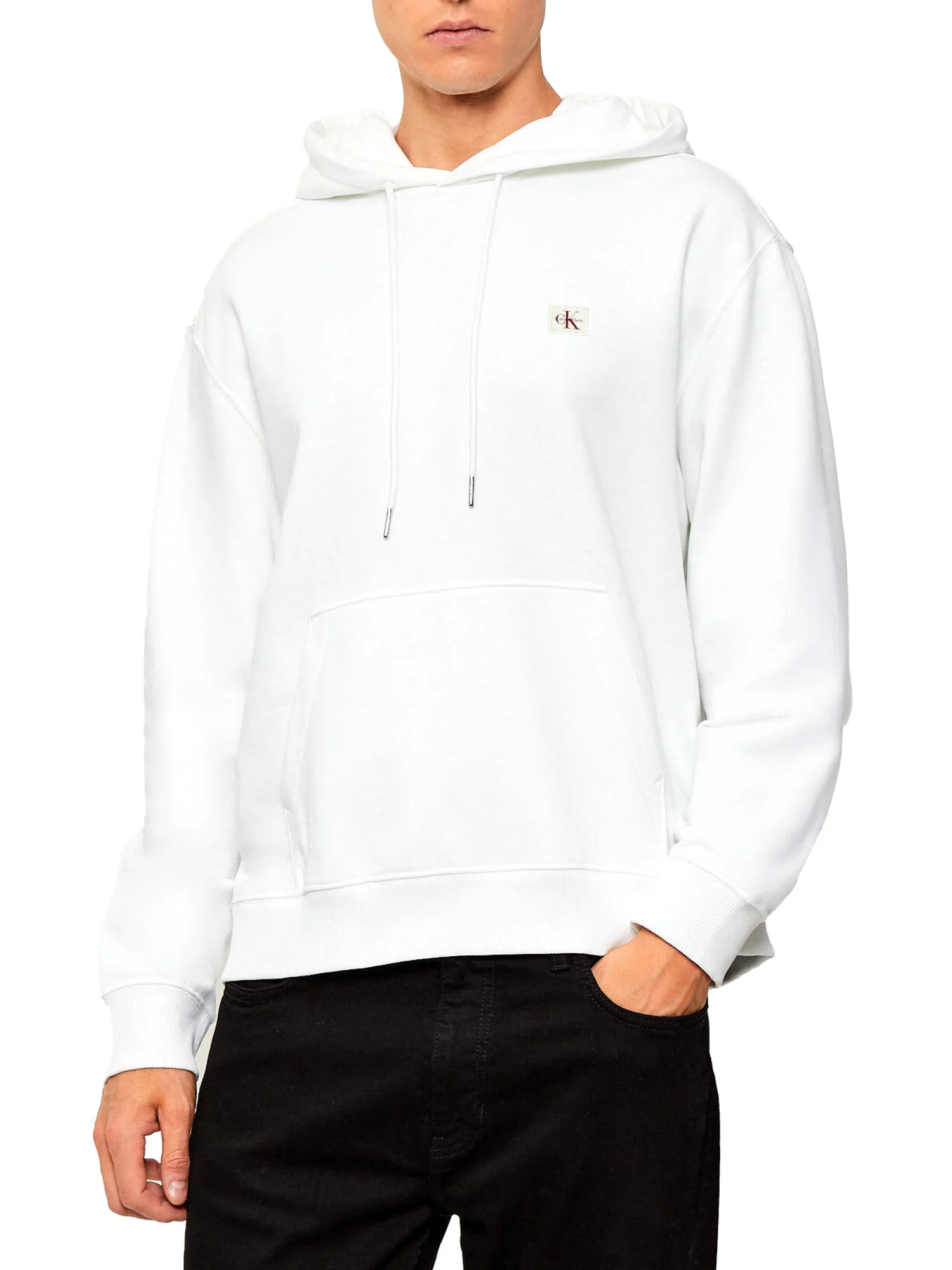 Felpa con cappuccio e logo bianco