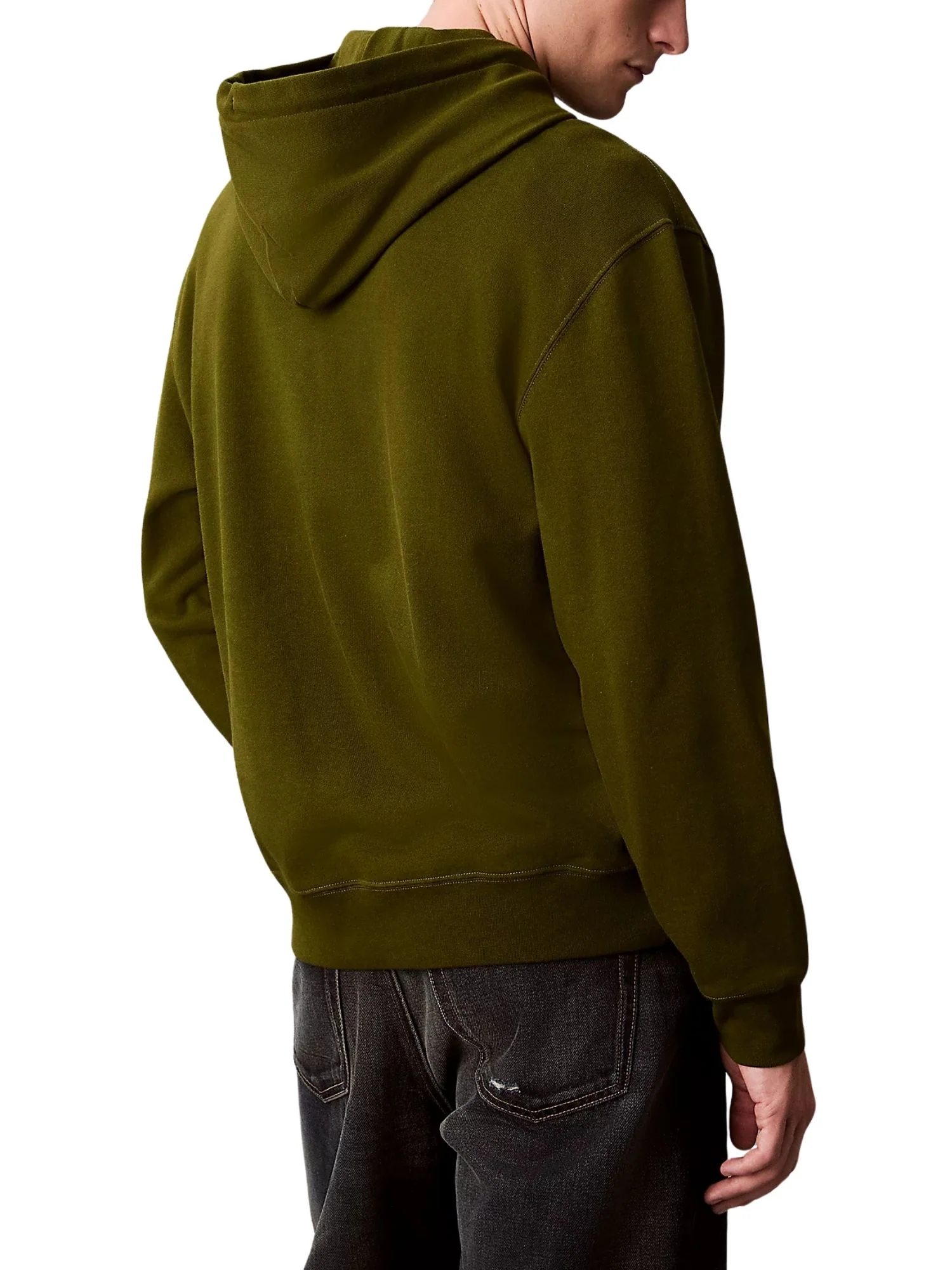 Felpa con cappuccio Calvin Klein Jeans modello badge 350terry verde - Image 3