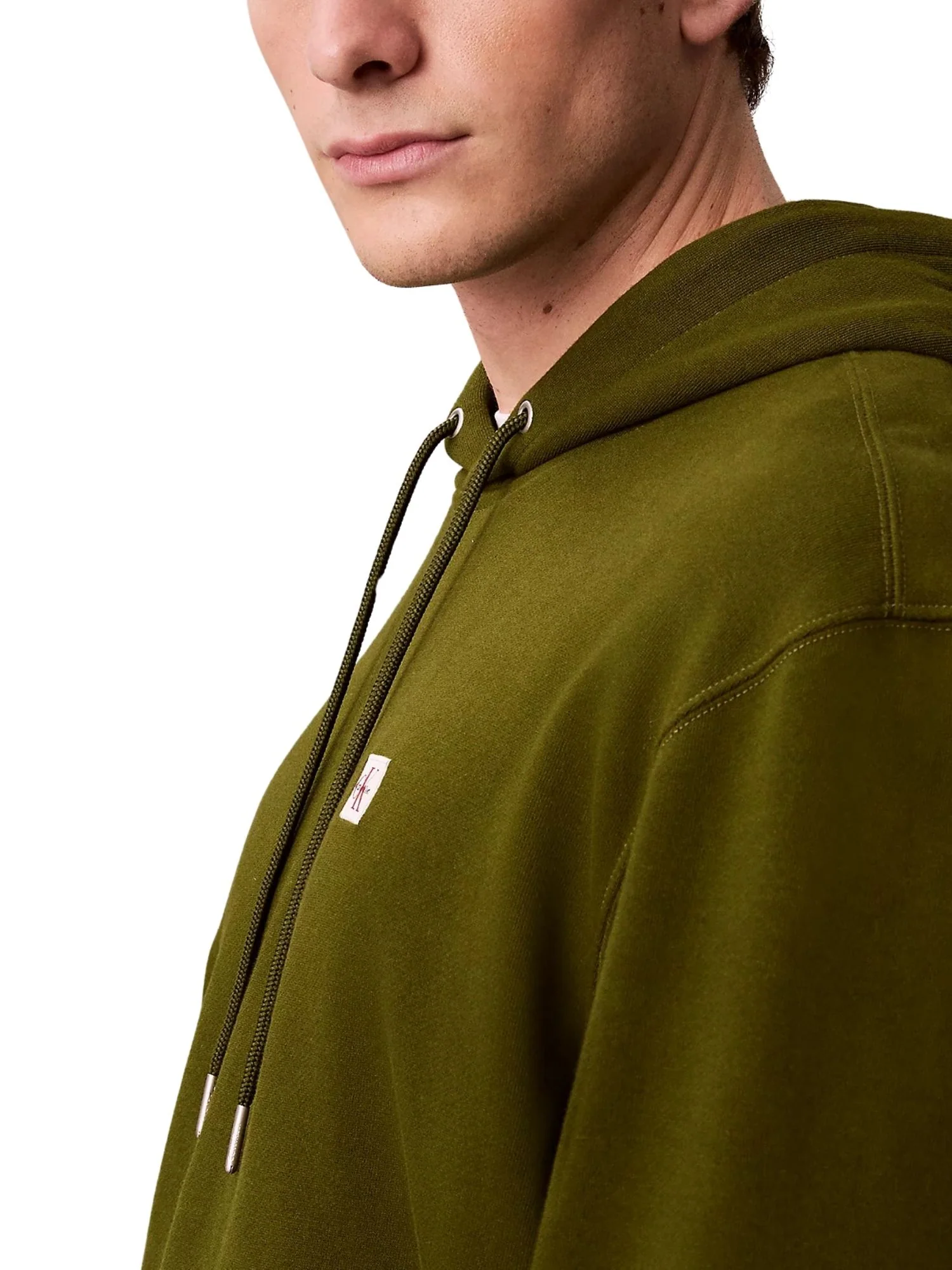 Felpa con cappuccio Calvin Klein Jeans modello badge 350terry verde - Image 4