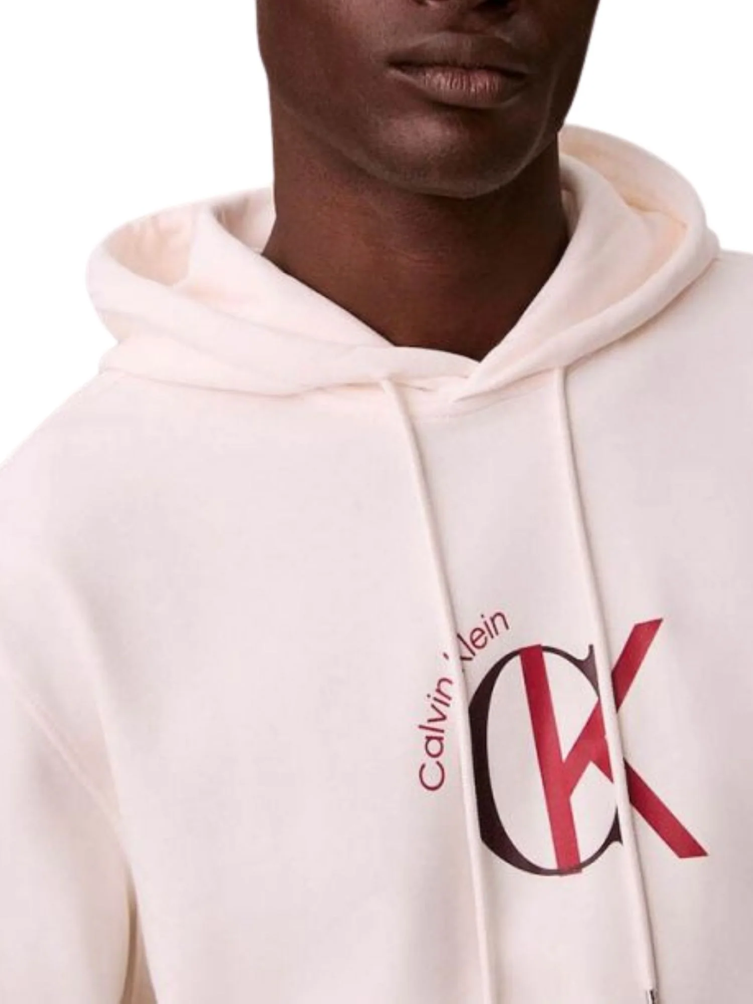 Felpa con cappuccio Calvin Klein Jeans modello graphic 350terry bianco - Image 3