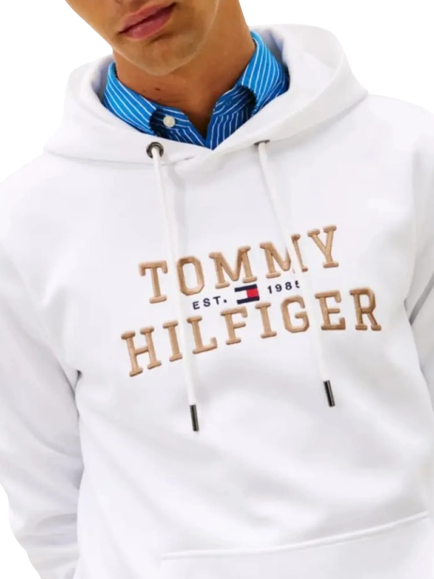 Felpa con cappuccio Tommy Hilfiger modello icon intechno bianco - Image 3