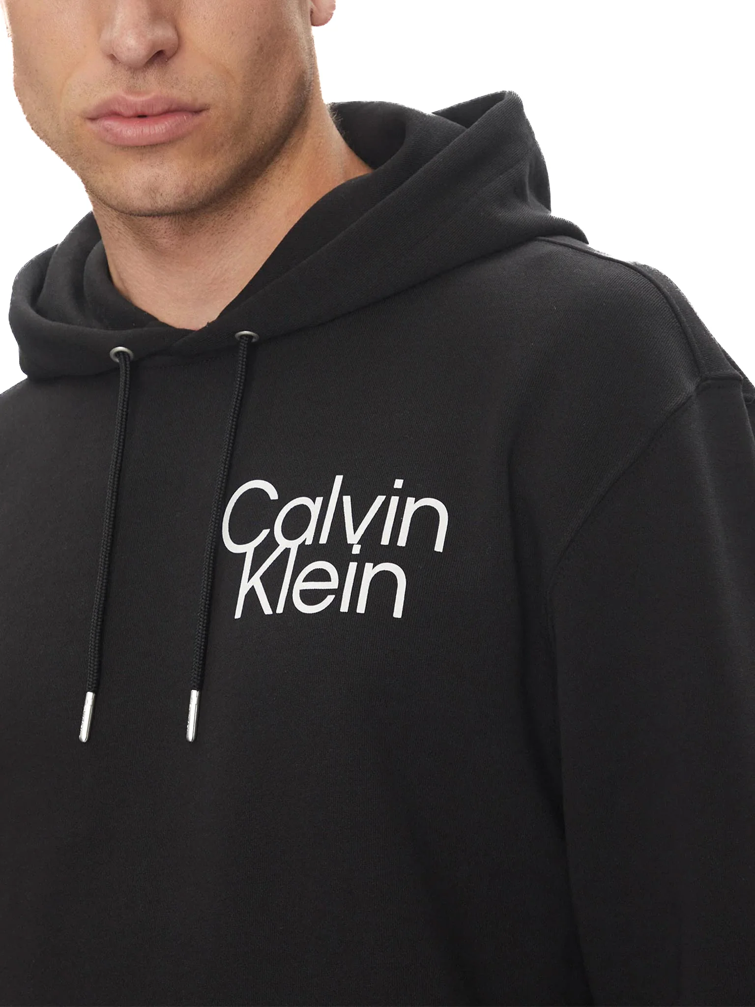 Felpa Calvin Klein con cappuccio in cotone nero - Image 3