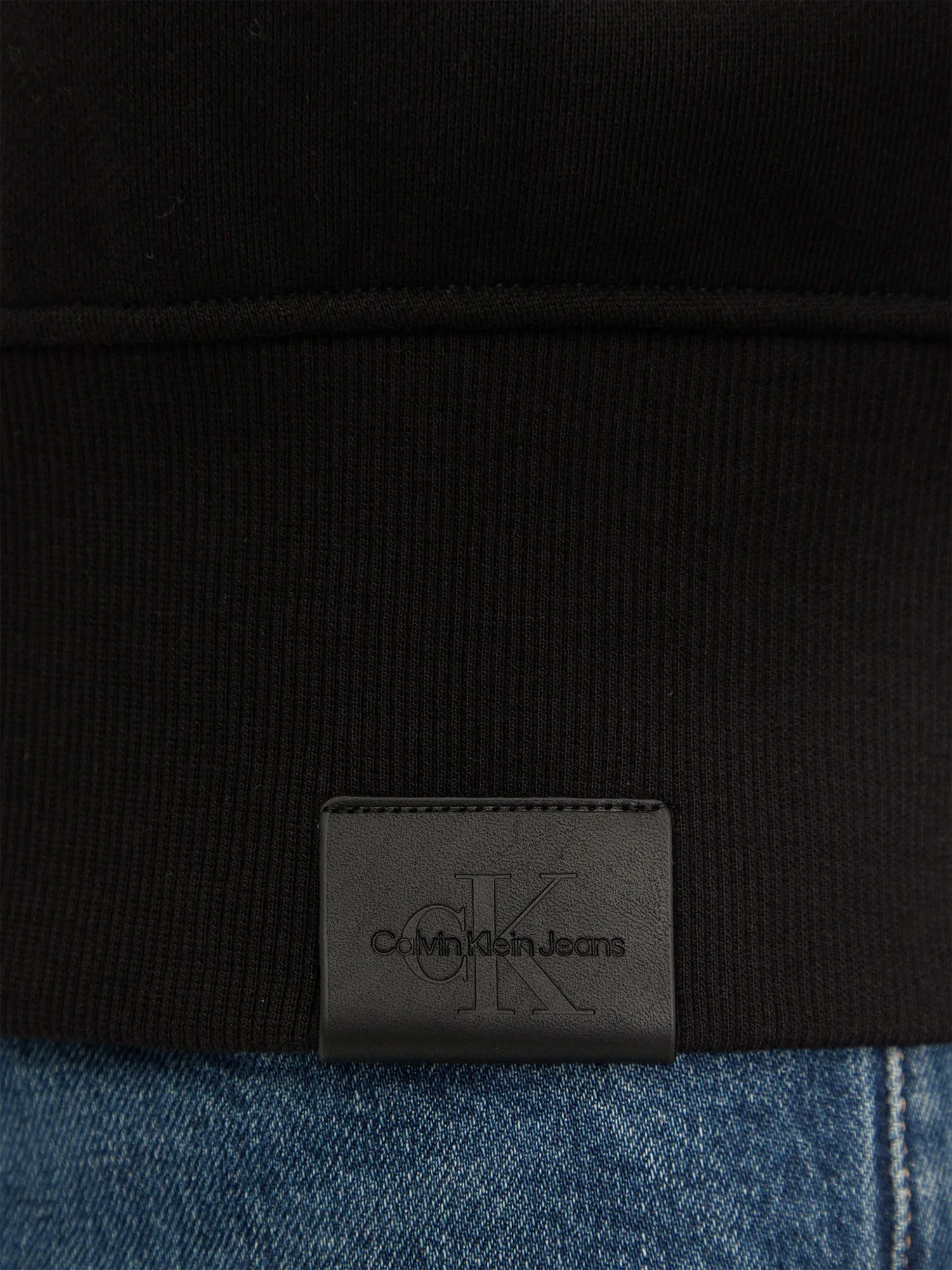 Felpa con zip logo embroidered nero - Image 4