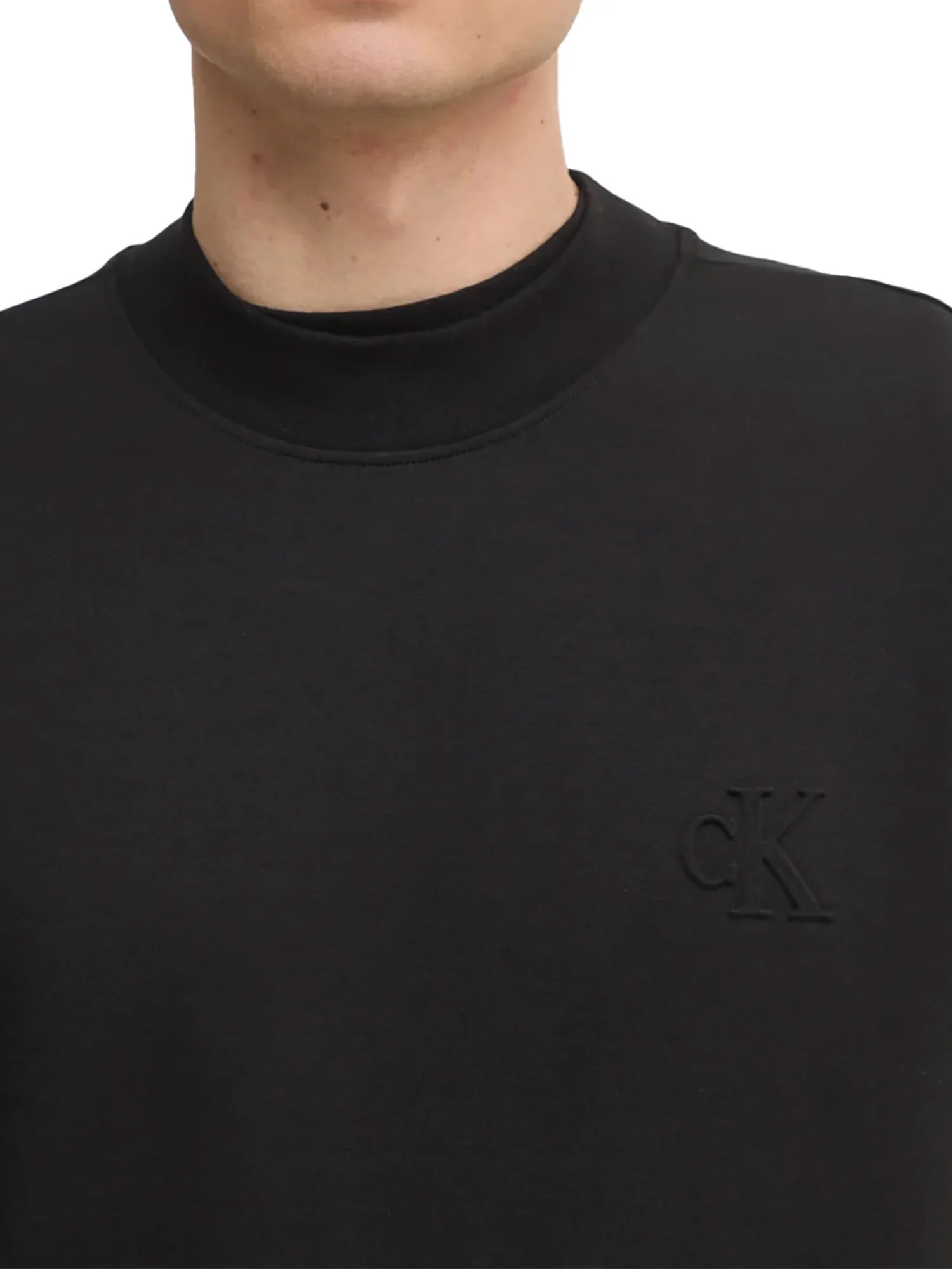 Felpa interlock logo rilievo sul petto nero - Image 3