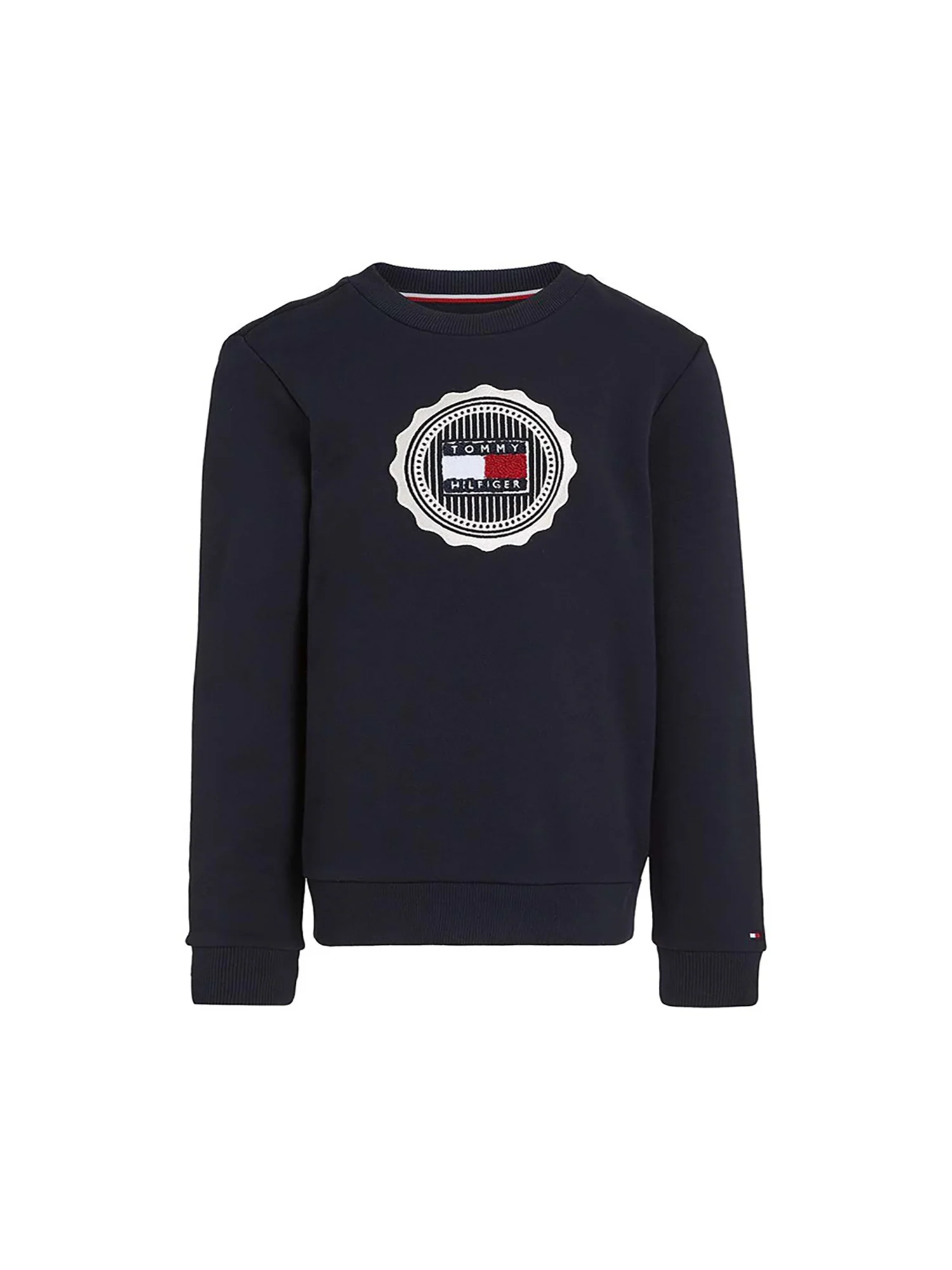 Felpa Kids girocollo logo frontale embroidery blu