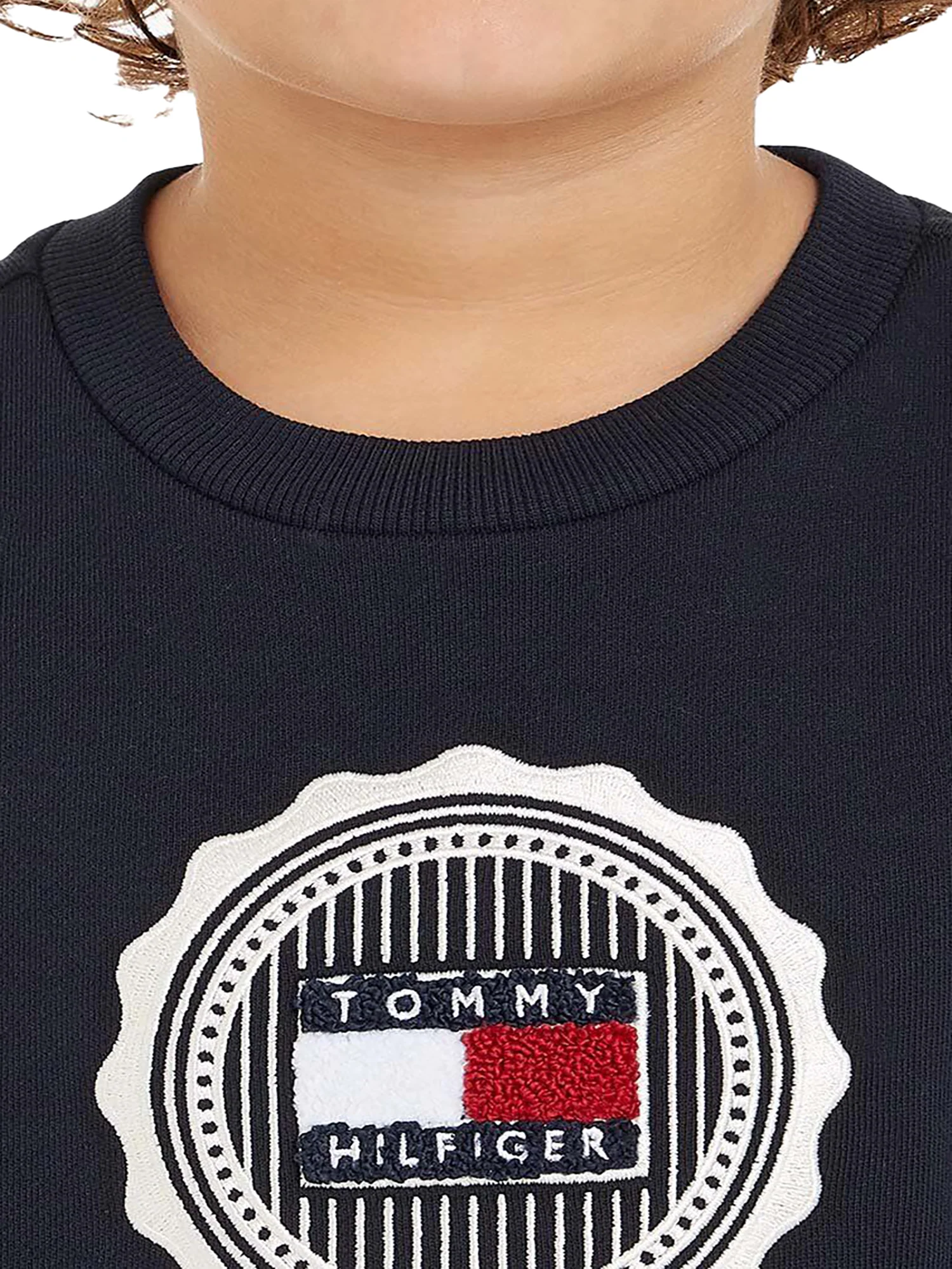 Felpa Kids girocollo logo frontale embroidery blu - Image 5