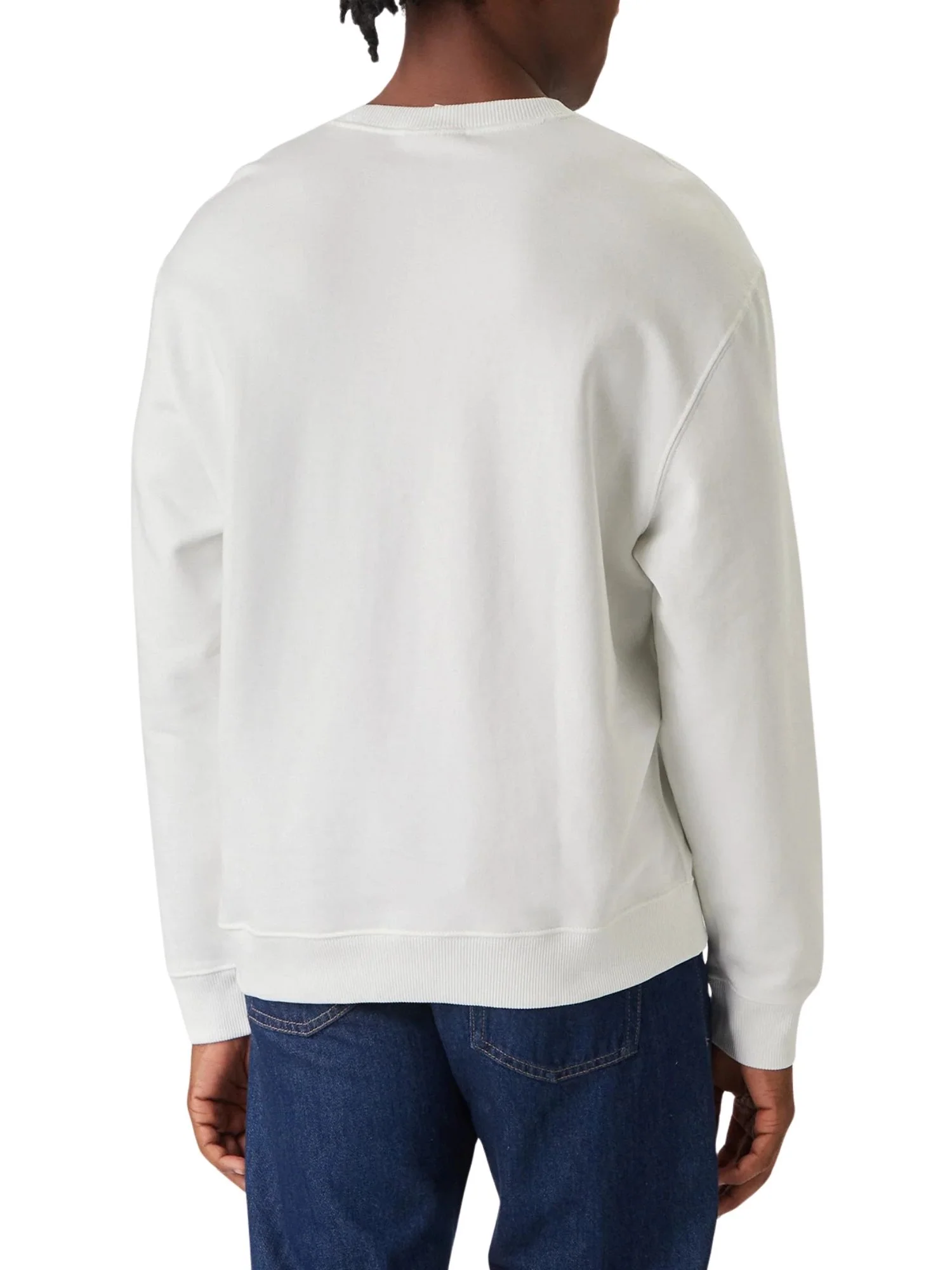 Felpa con maniche lunghe Calvin Klein Jeans modello badge 350terry bianco - Image 2