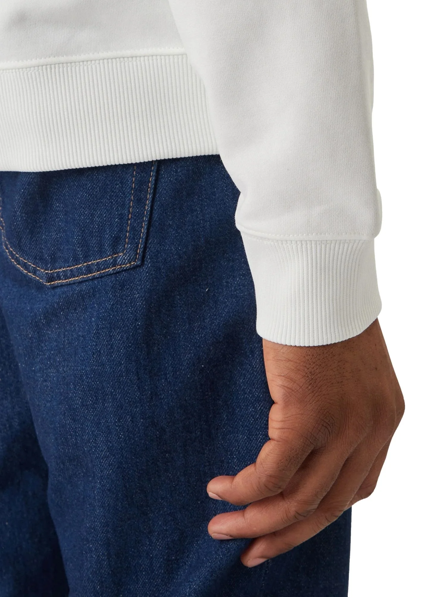 Felpa con maniche lunghe Calvin Klein Jeans modello badge 350terry bianco - Image 4