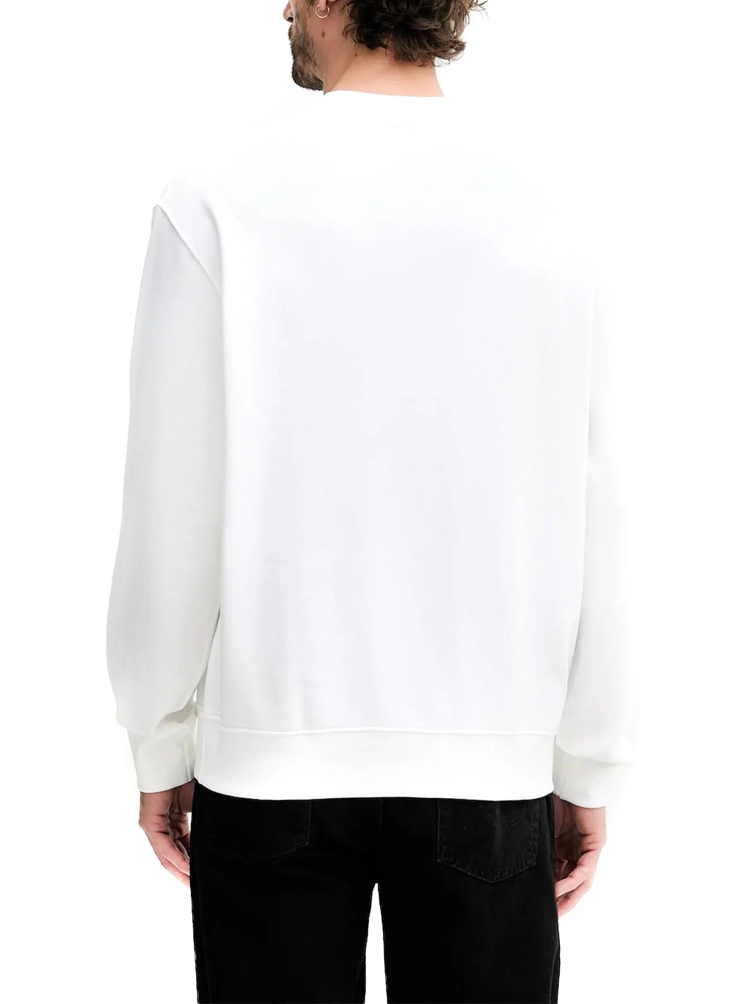 Felpa Calvin Klein in cotone logo badge bianco - Image 2