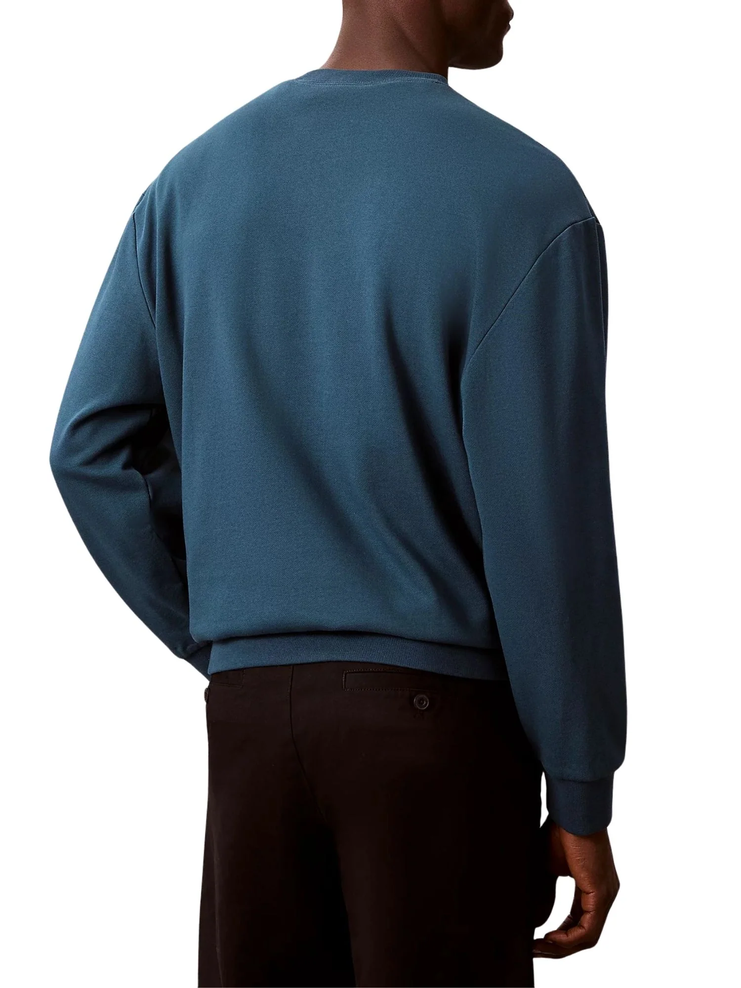 Felpa con maniche lunghe Calvin Klein Jeans modello badge 350terry blu - Image 2
