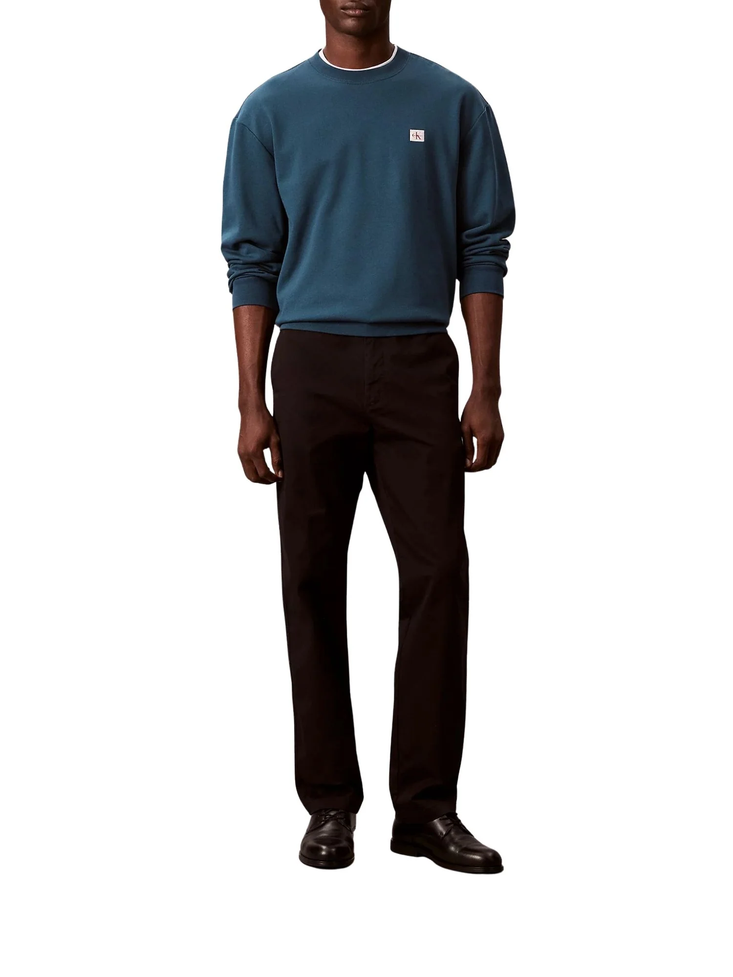 Felpa con maniche lunghe Calvin Klein Jeans modello badge 350terry blu - Image 4