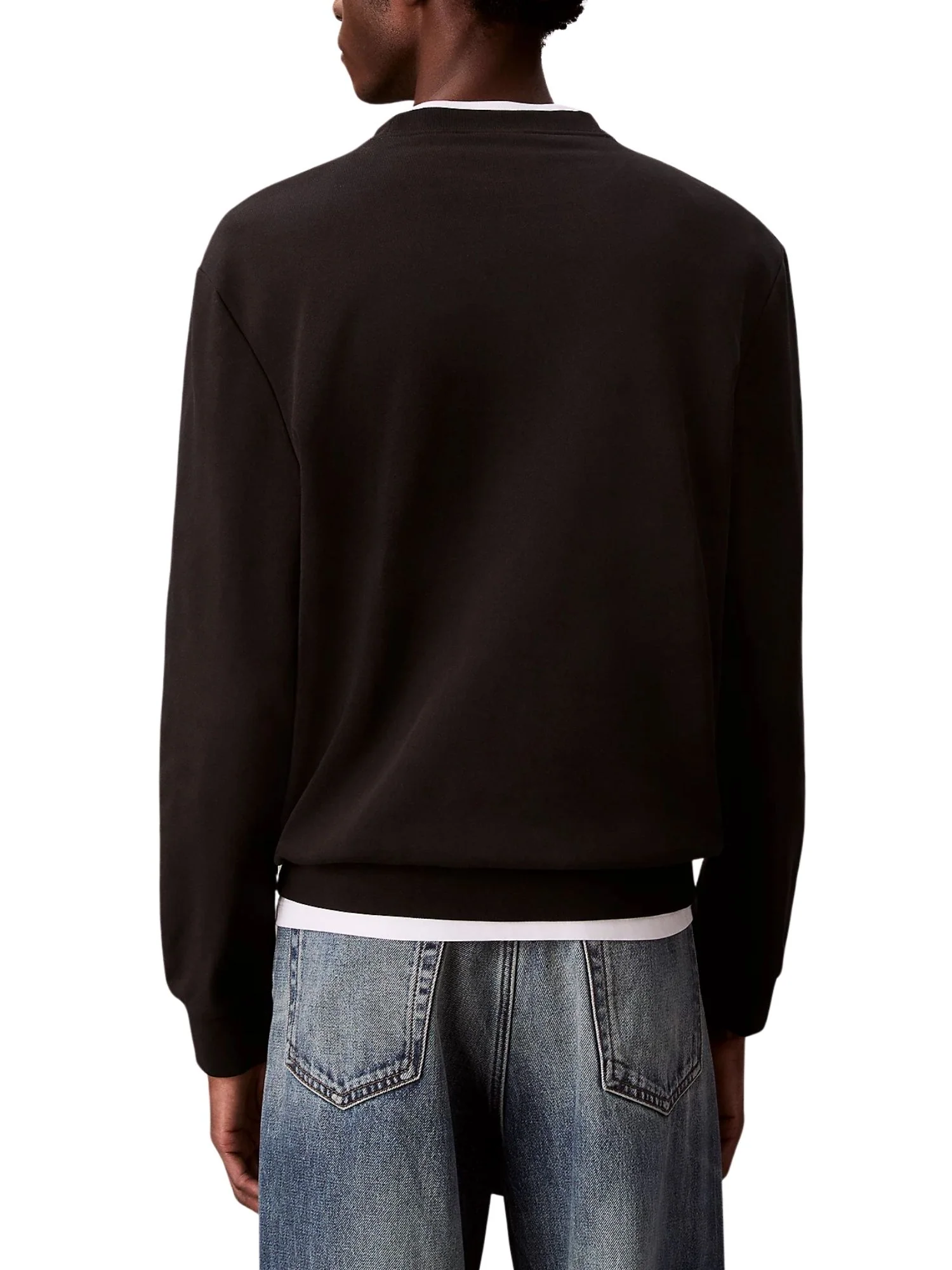 Felpa con maniche lunghe Calvin Klein Jeans modello badge 350terry nero - Image 2
