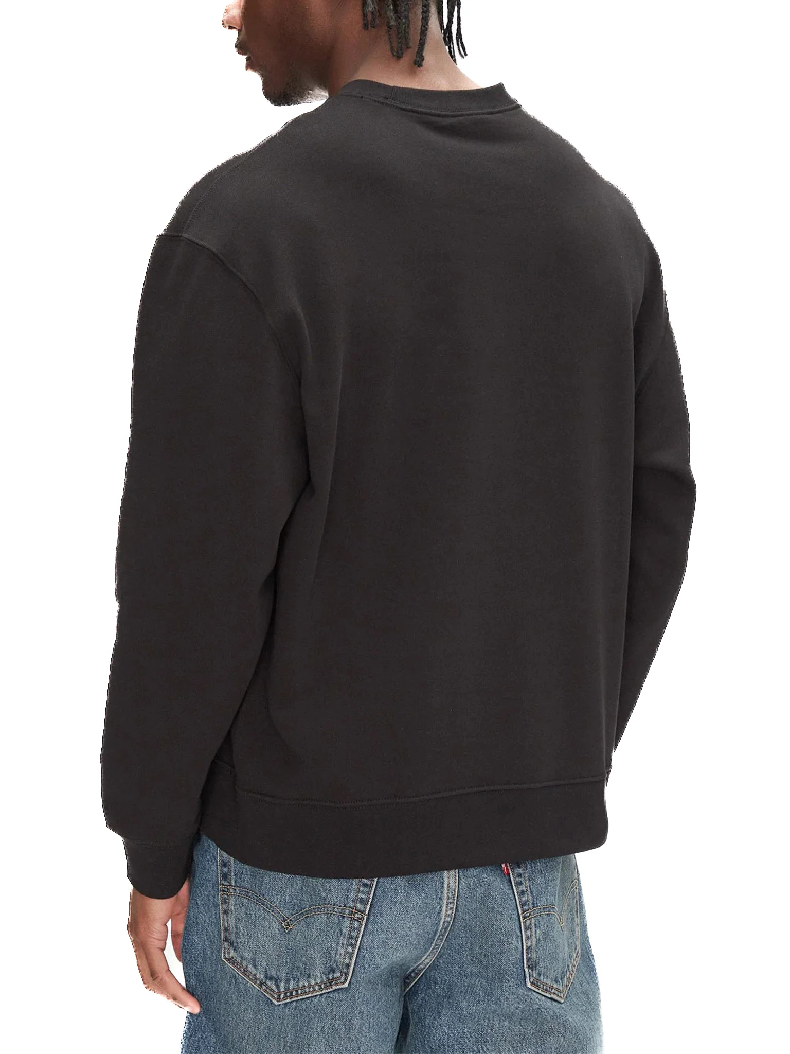 Felpa Calvin Klein in cotone logo badge nero - Image 2