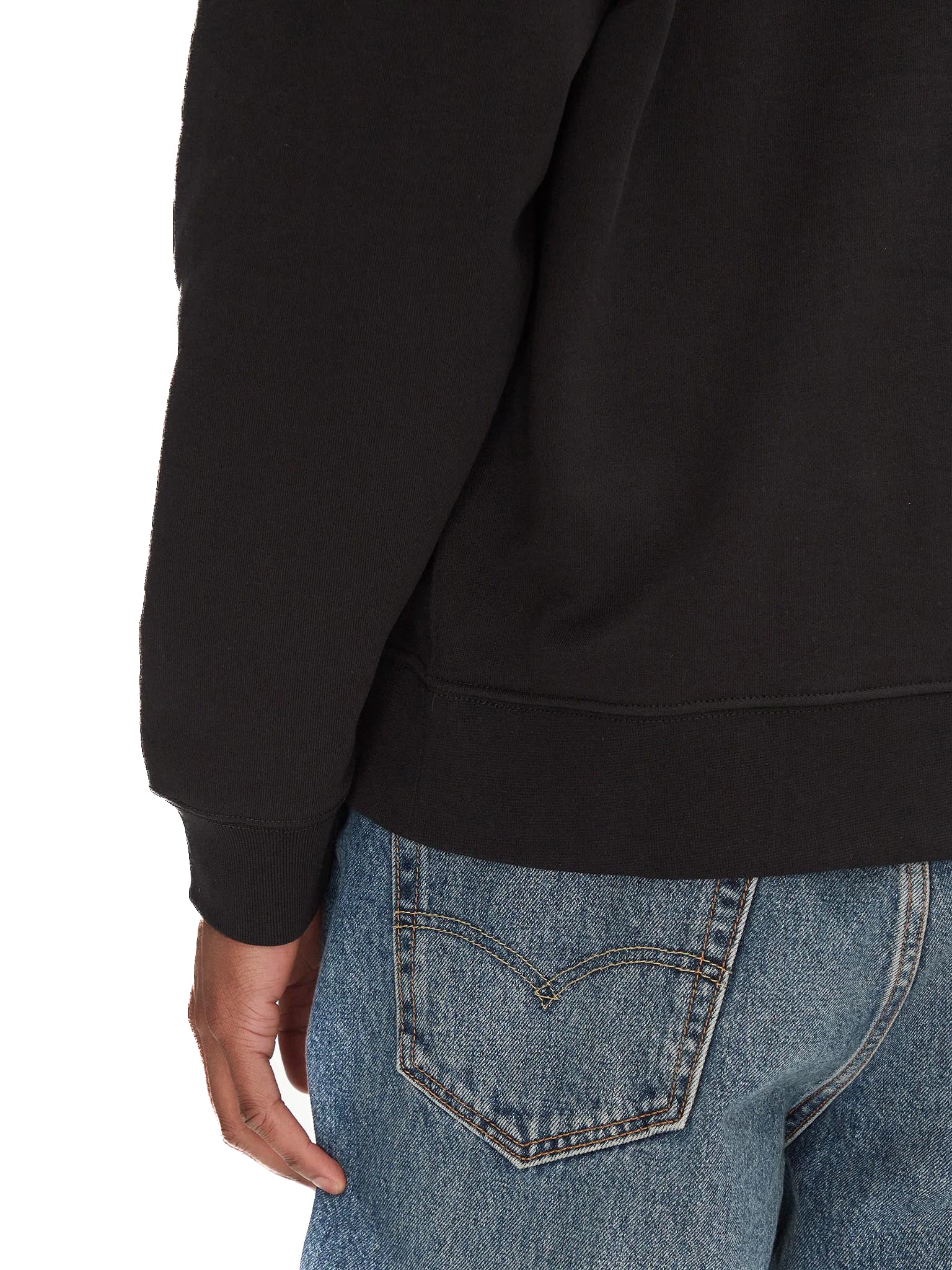 Felpa Calvin Klein in cotone logo badge nero - Image 4