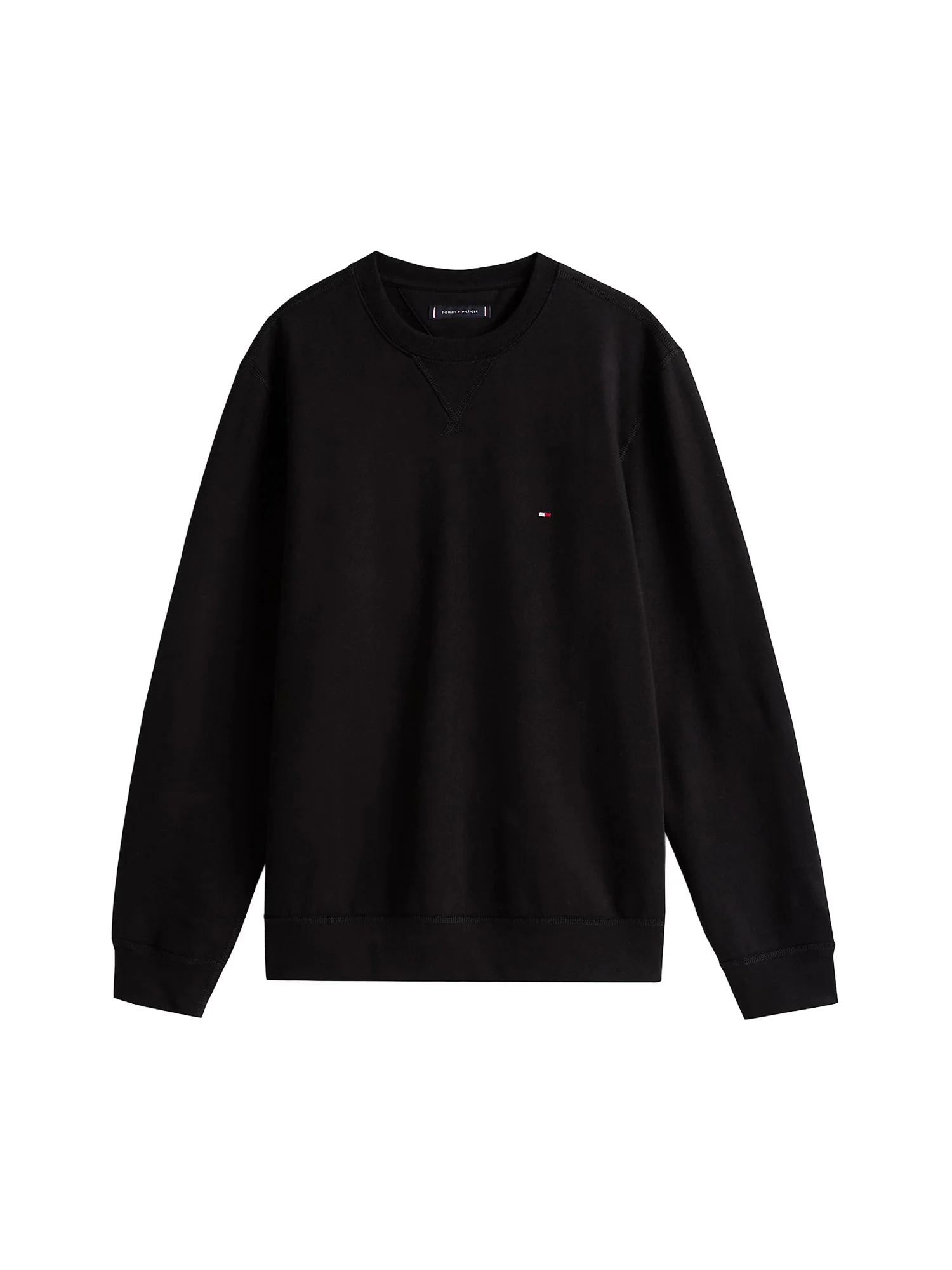Felpa girocollo Tommy Hilfiger uomo con bandierina ricamata nero - Image 4
