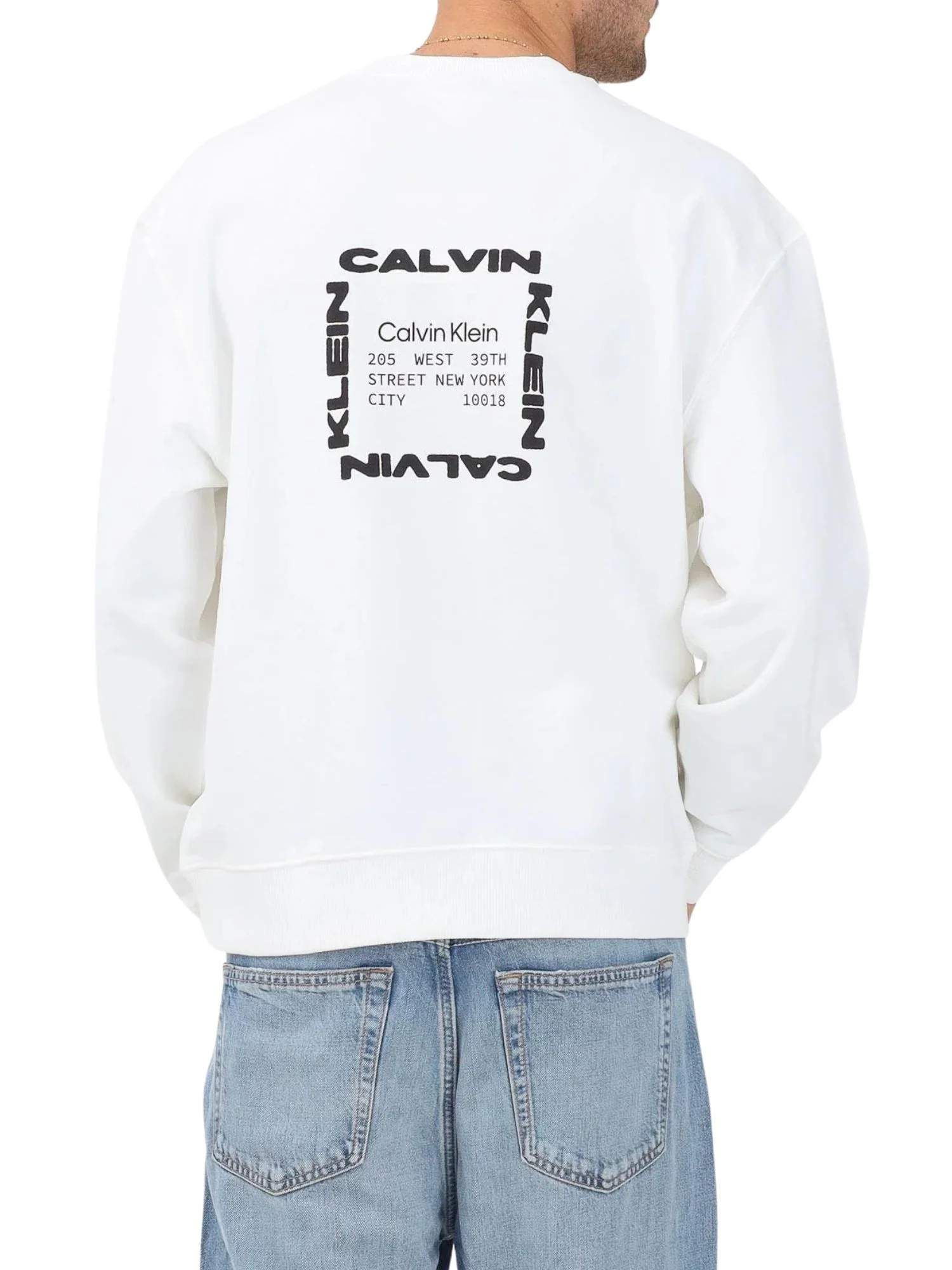 Felpa con maniche lunghe Calvin Klein Jeans modello graphic 350terry bianco - Image 2