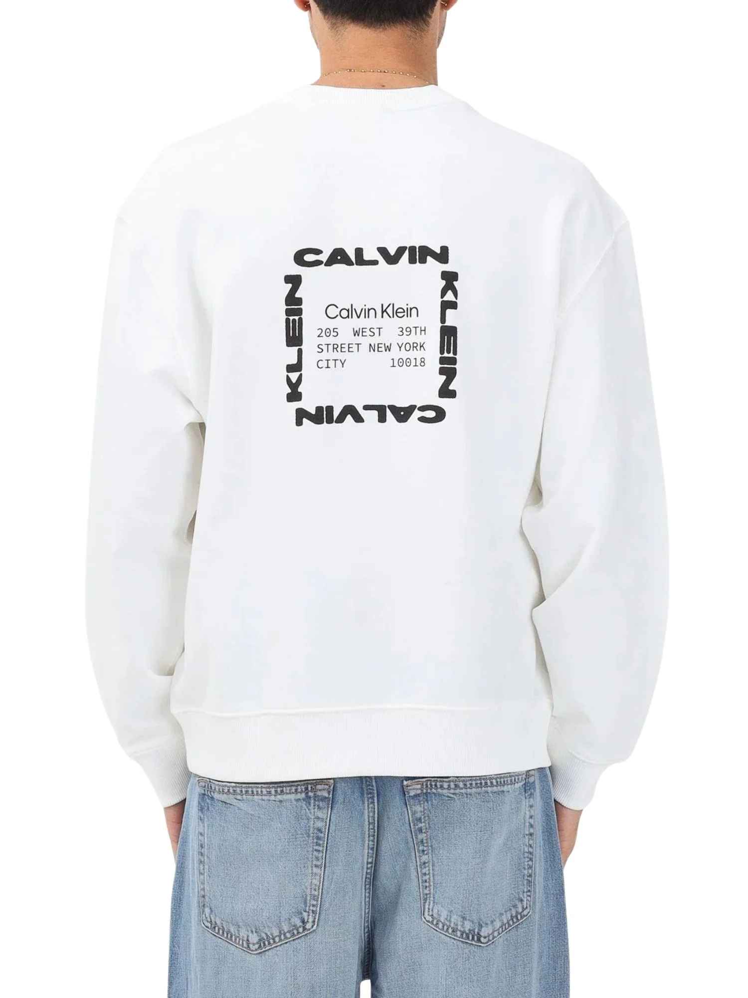 Felpa con maniche lunghe Calvin Klein Jeans modello graphic 350terry bianco - Image 3