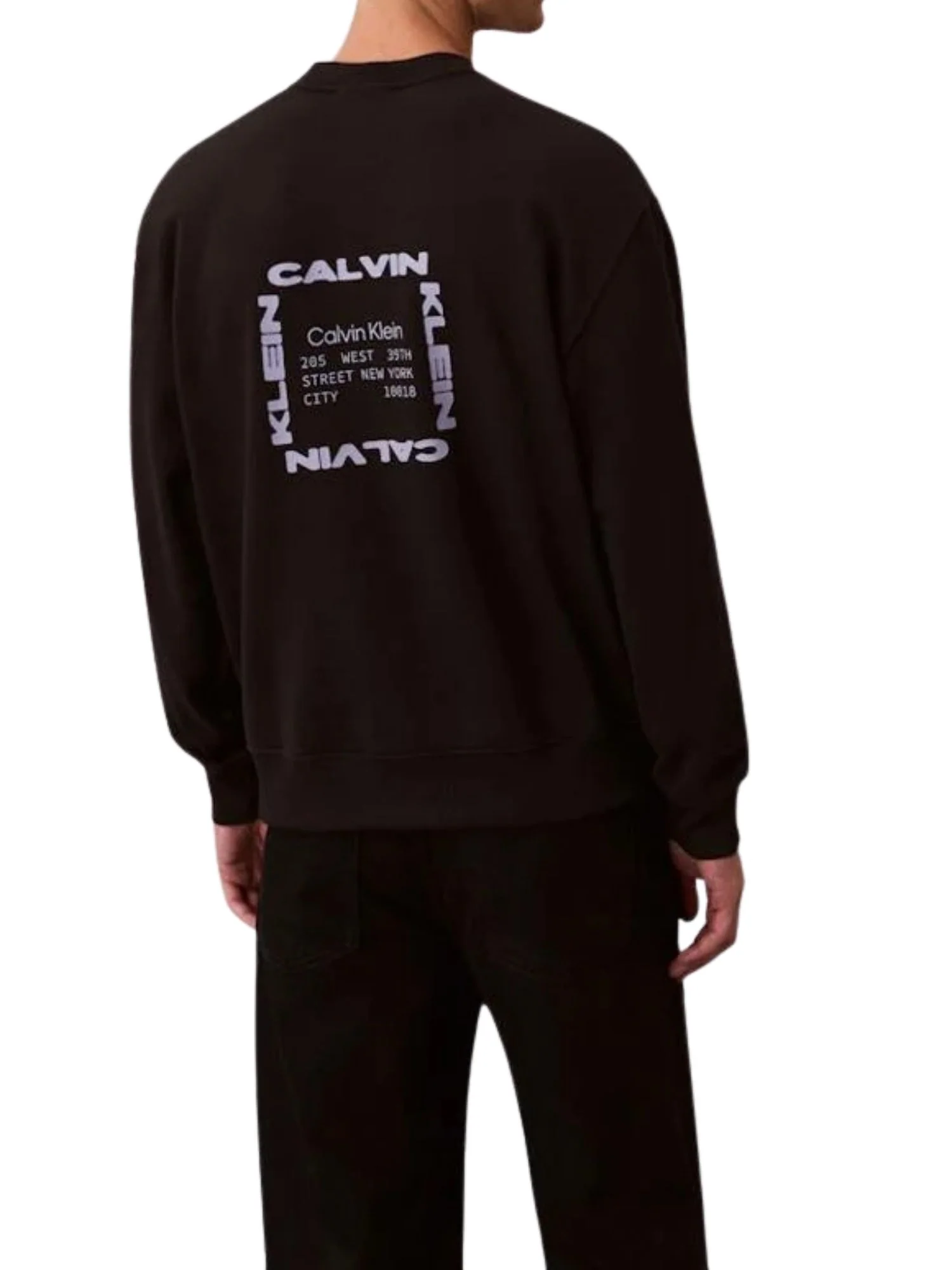 Felpa con maniche lunghe Calvin Klein Jeans modello graphic 350terry nero - Image 2
