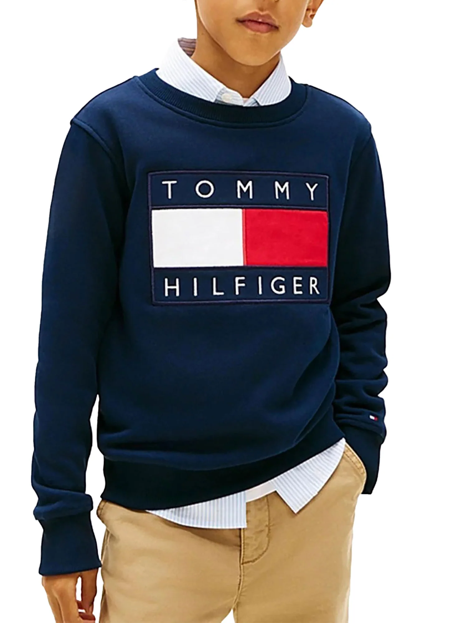 Felpa Tommy Hilfigher Bambino heritage flag blu - Image 2