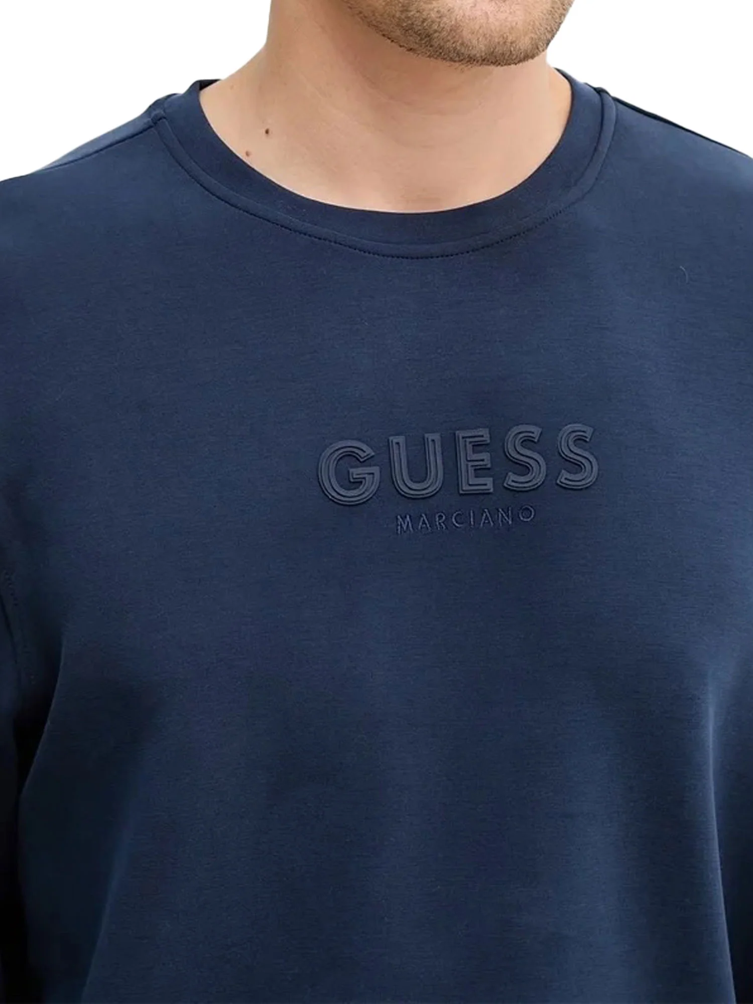 Felpa Guess uomo manica lunga Luxe Scuba blu - Image 3