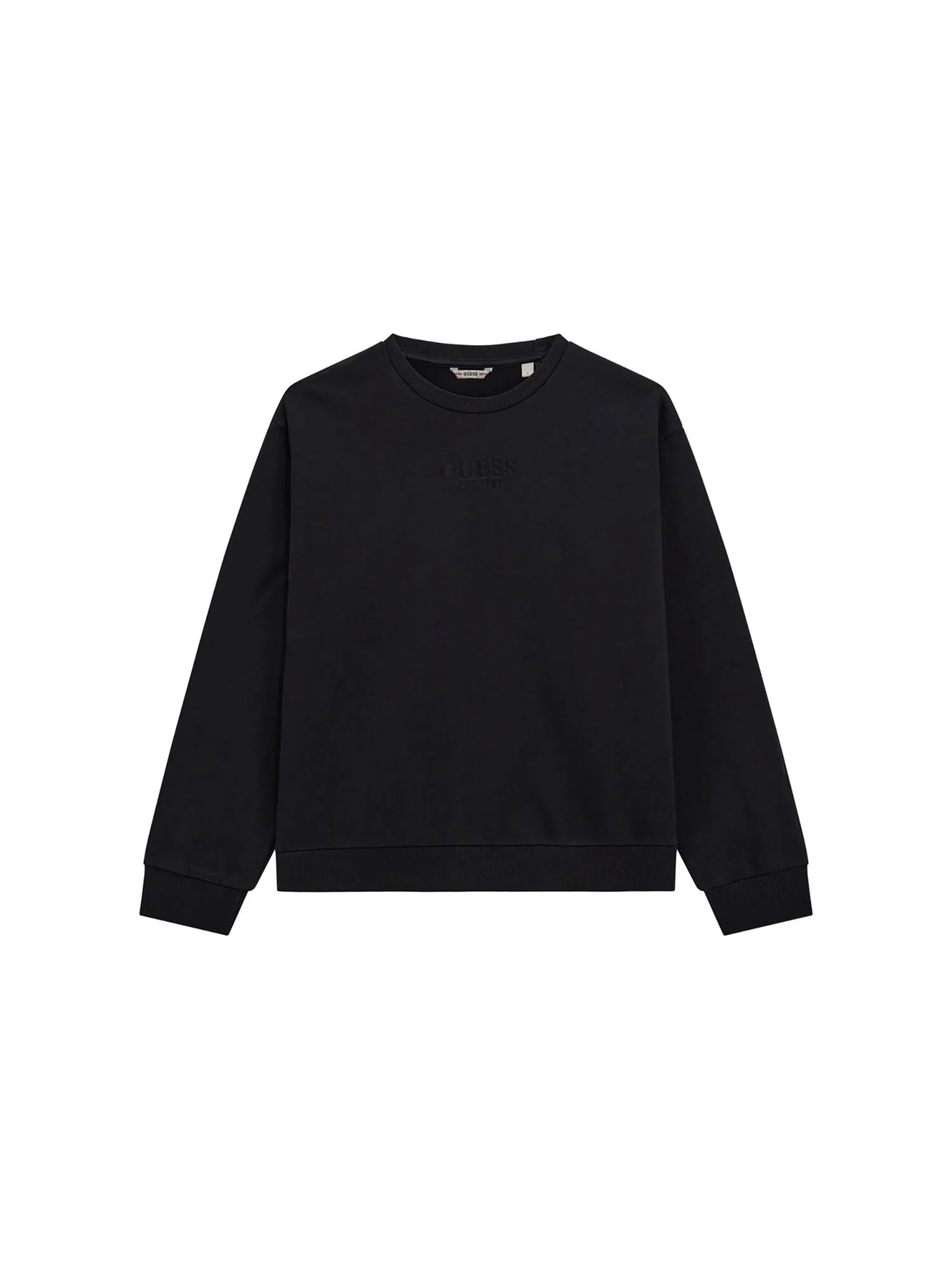 Felpa Guess Ragazzo over con ricamo logo nero