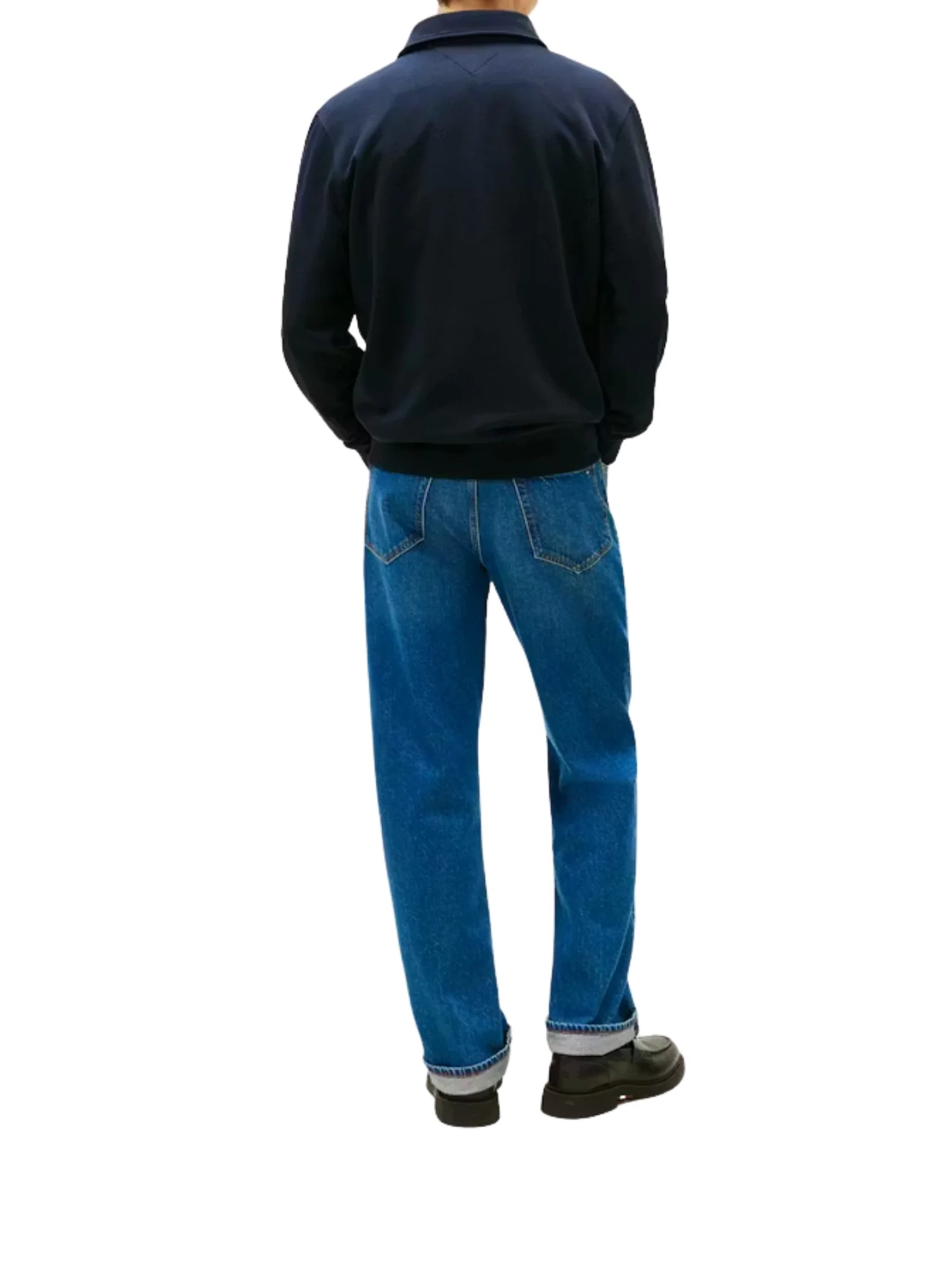Felpa polo con maniche lunghe Tommy Hilfiger modello essential terry blu - Image 2