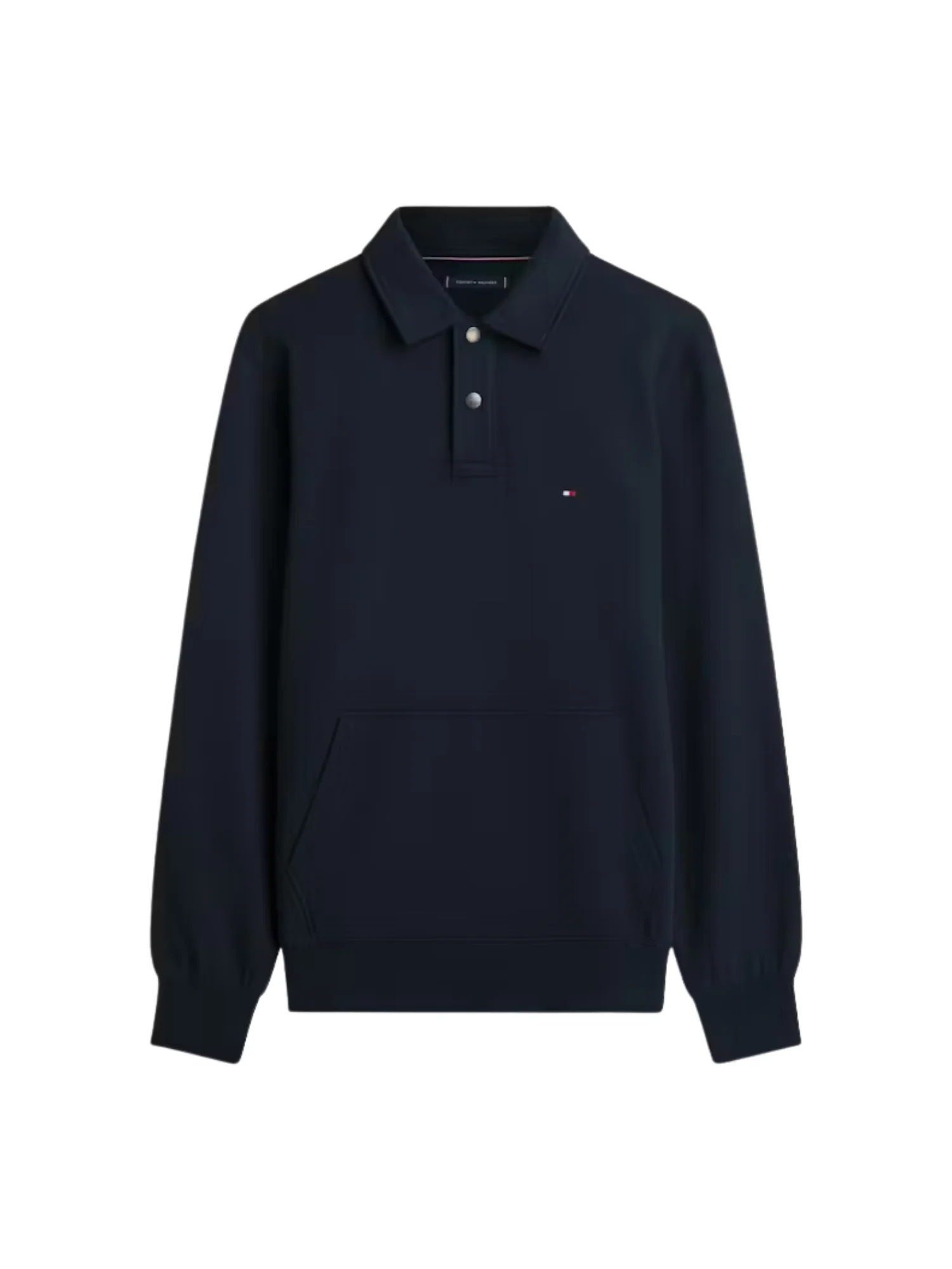 Felpa polo con maniche lunghe Tommy Hilfiger modello essential terry blu - Image 4