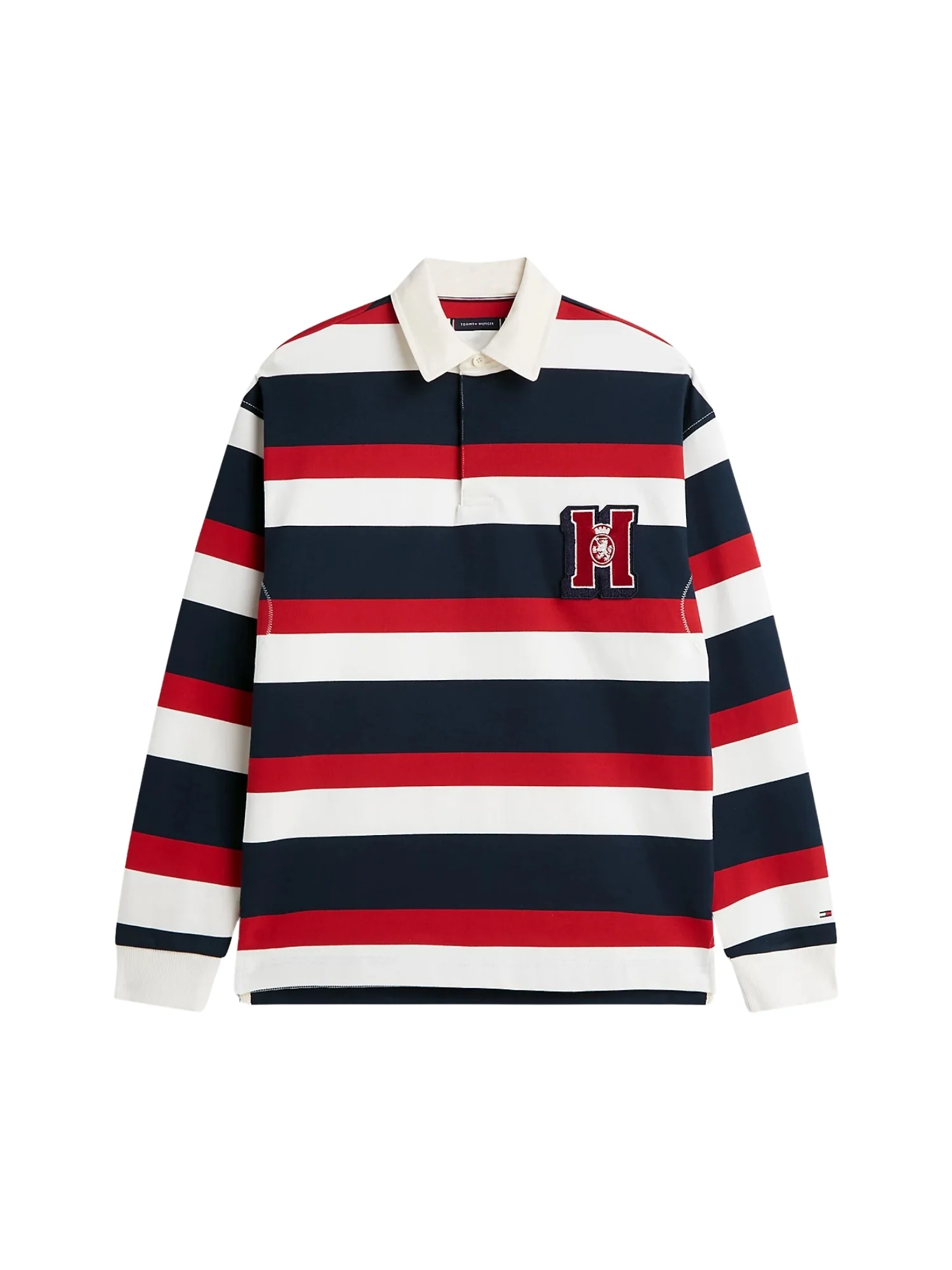Felpa rugby con maniche lunghe Tommy Hilfiger modello crest striped ecru’ multi - Image 4